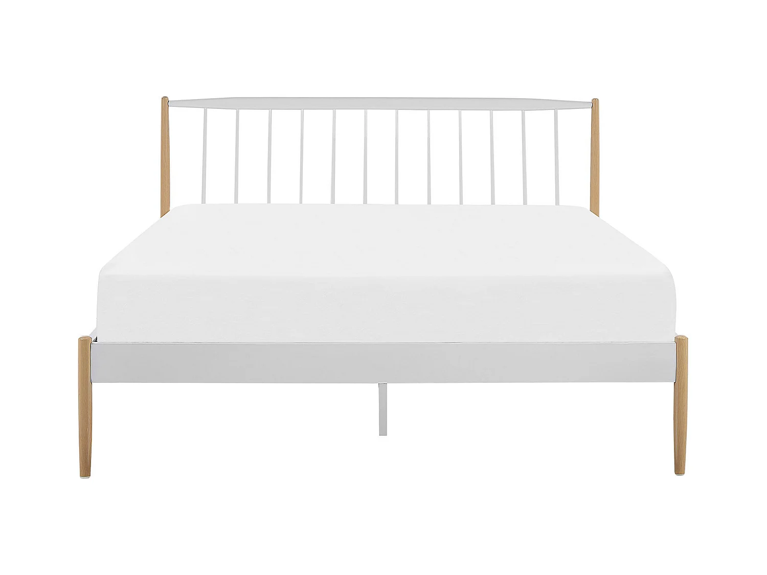 Lit avec sommier Métal MAURS 160 x 200 cm Blanc