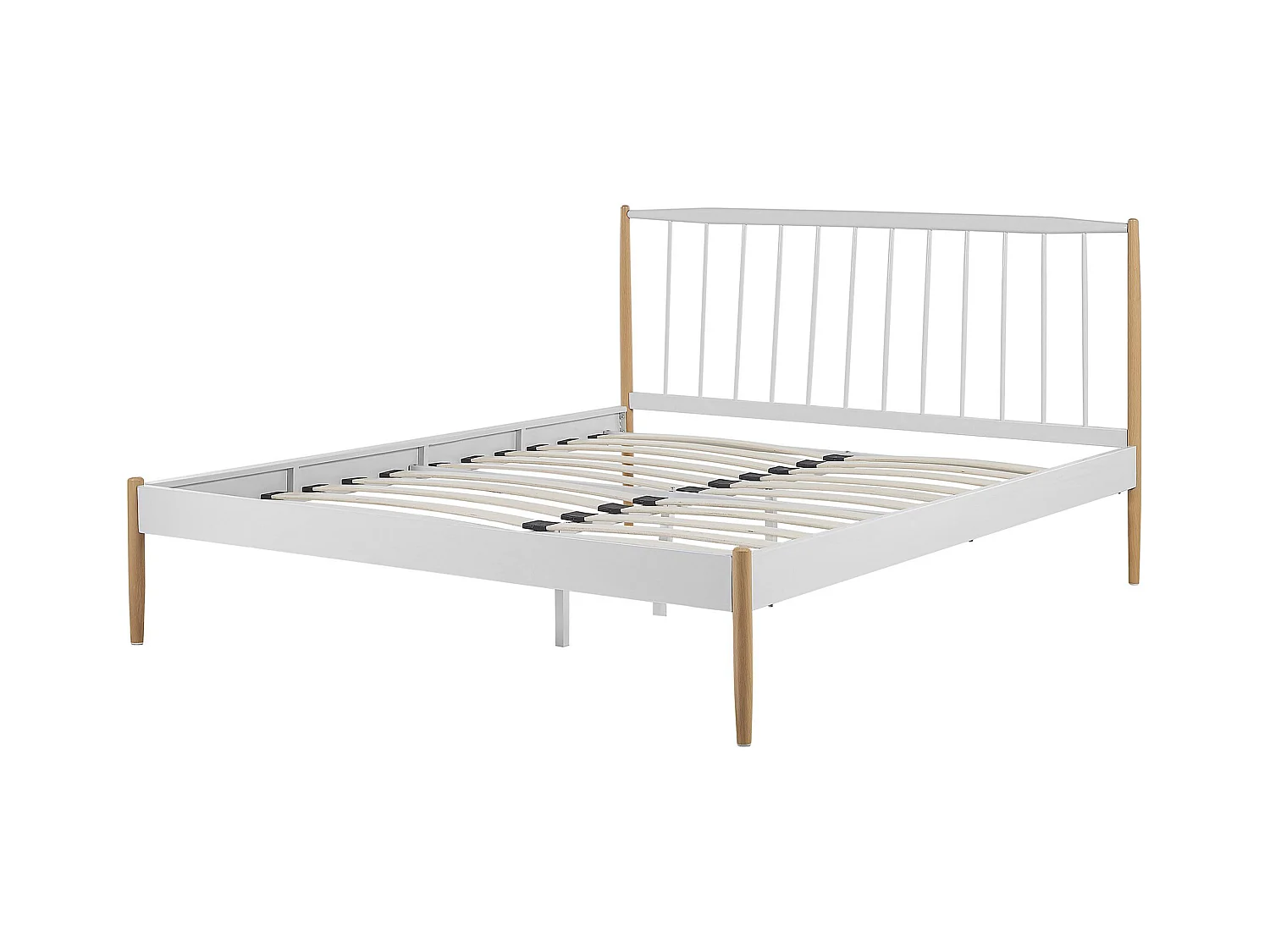 Lit avec sommier Métal MAURS 160 x 200 cm Blanc