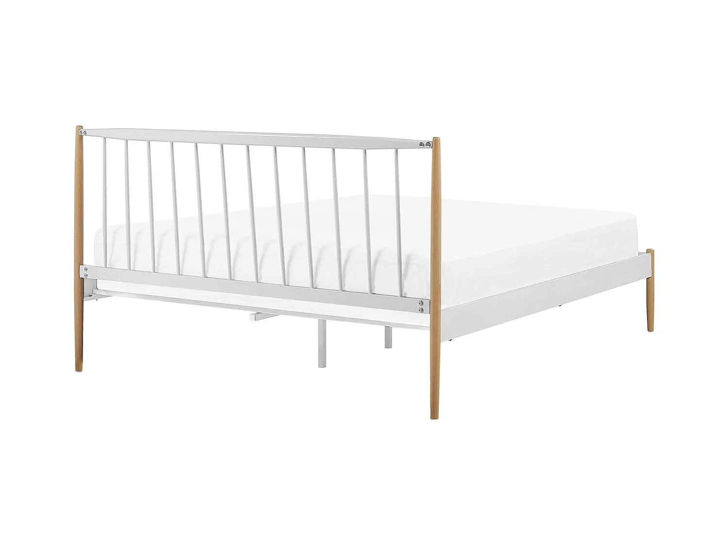 Lit avec sommier Métal MAURS 160 x 200 cm Blanc