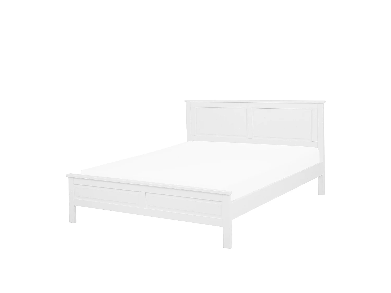 Lit avec sommier Bois de pin OLIVET 140 x 200 cm Blanc