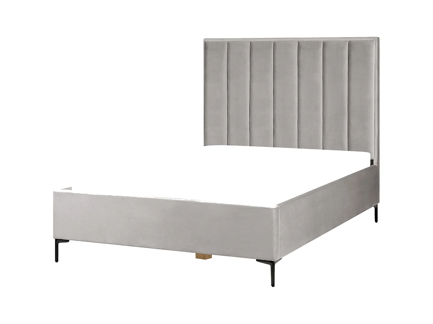 Lit ottoman Velours SEZANNE 140 x 200 cm Gris clair