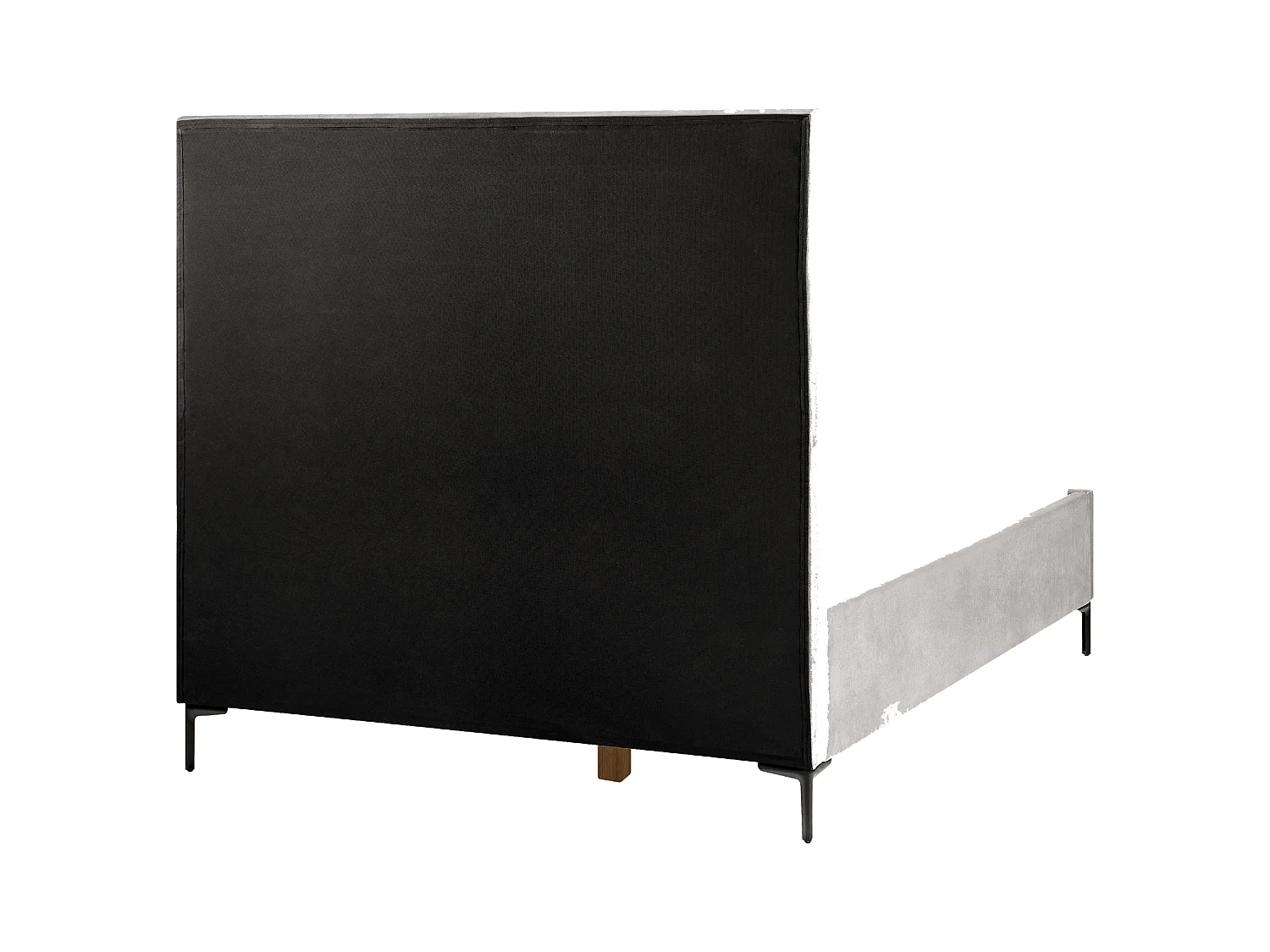 Lit ottoman Velours SEZANNE 140 x 200 cm Gris clair