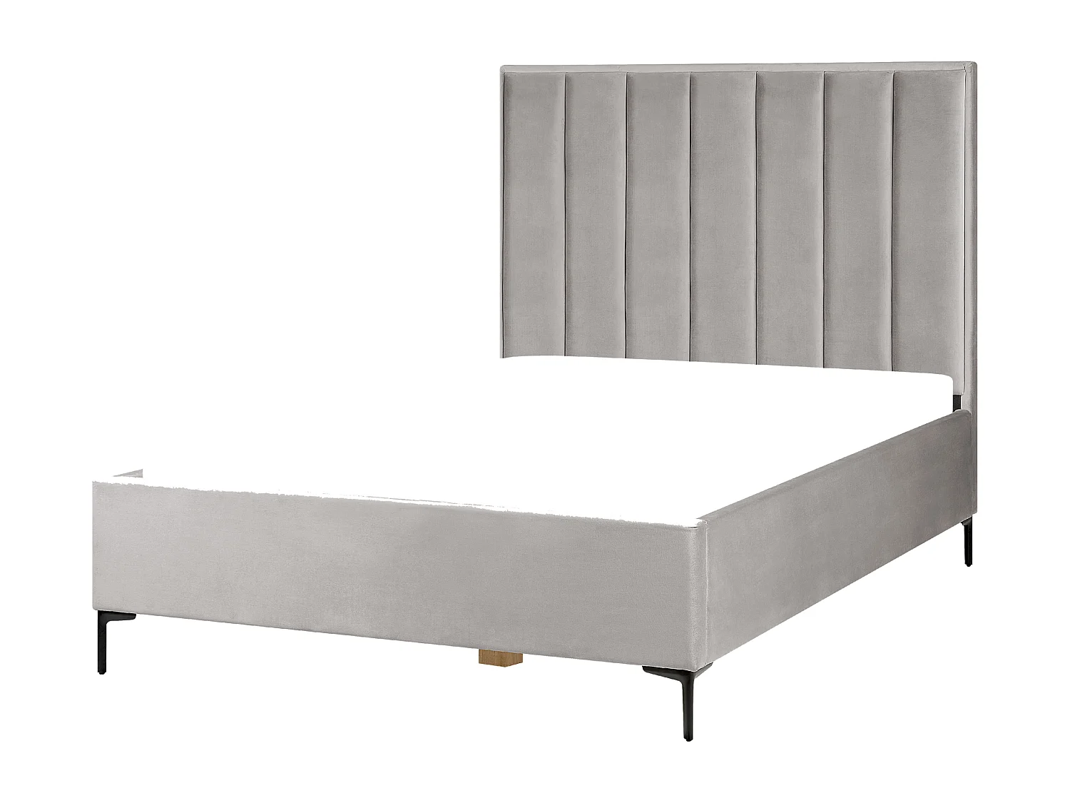 Lit ottoman Velours SEZANNE 140 x 200 cm Gris clair