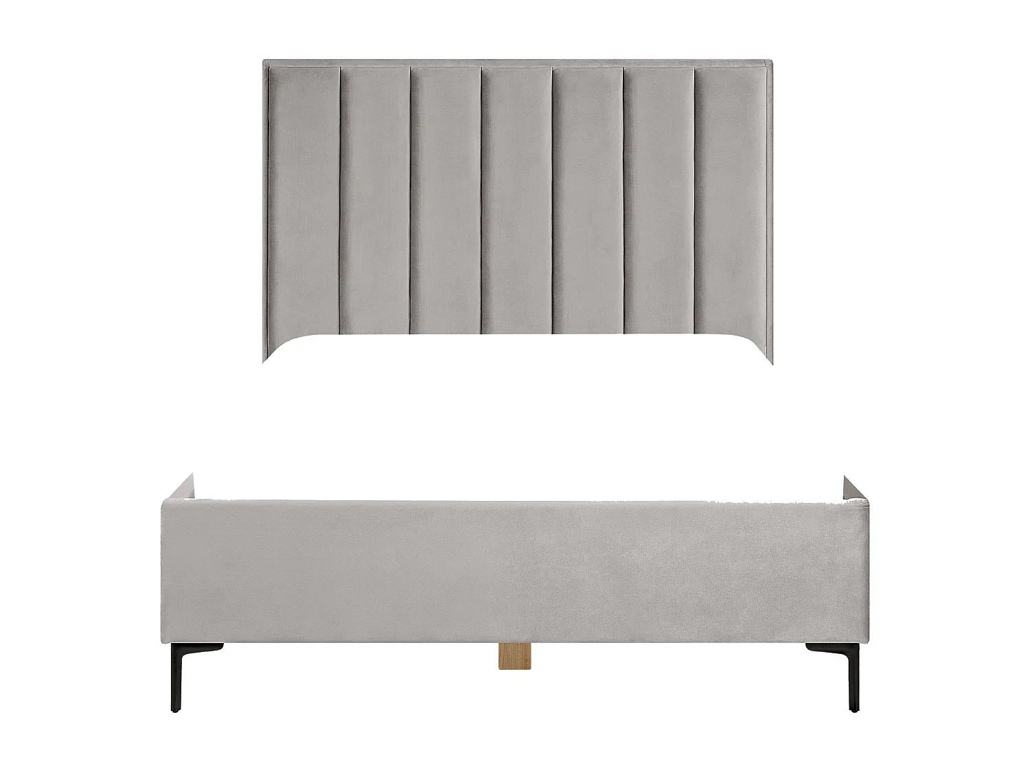 Polsterbett Samtstoff Grau 140x200 cm mit Bettkasten hochklappbar Sezanne