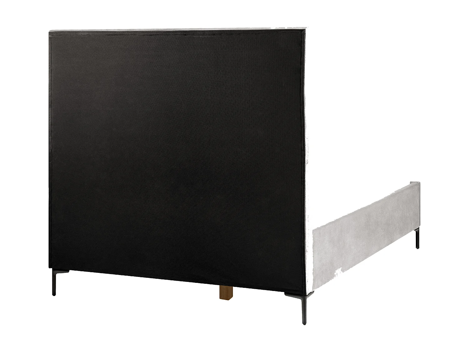 Polsterbett Samtstoff Grau 140x200 cm mit Bettkasten hochklappbar Sezanne