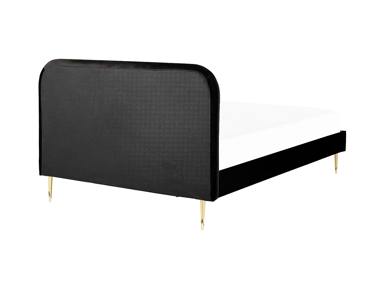 Polsterbett Samtstoff schwarz mit Lattenrost 180 x 200 cm Metallfüße gold Flayat