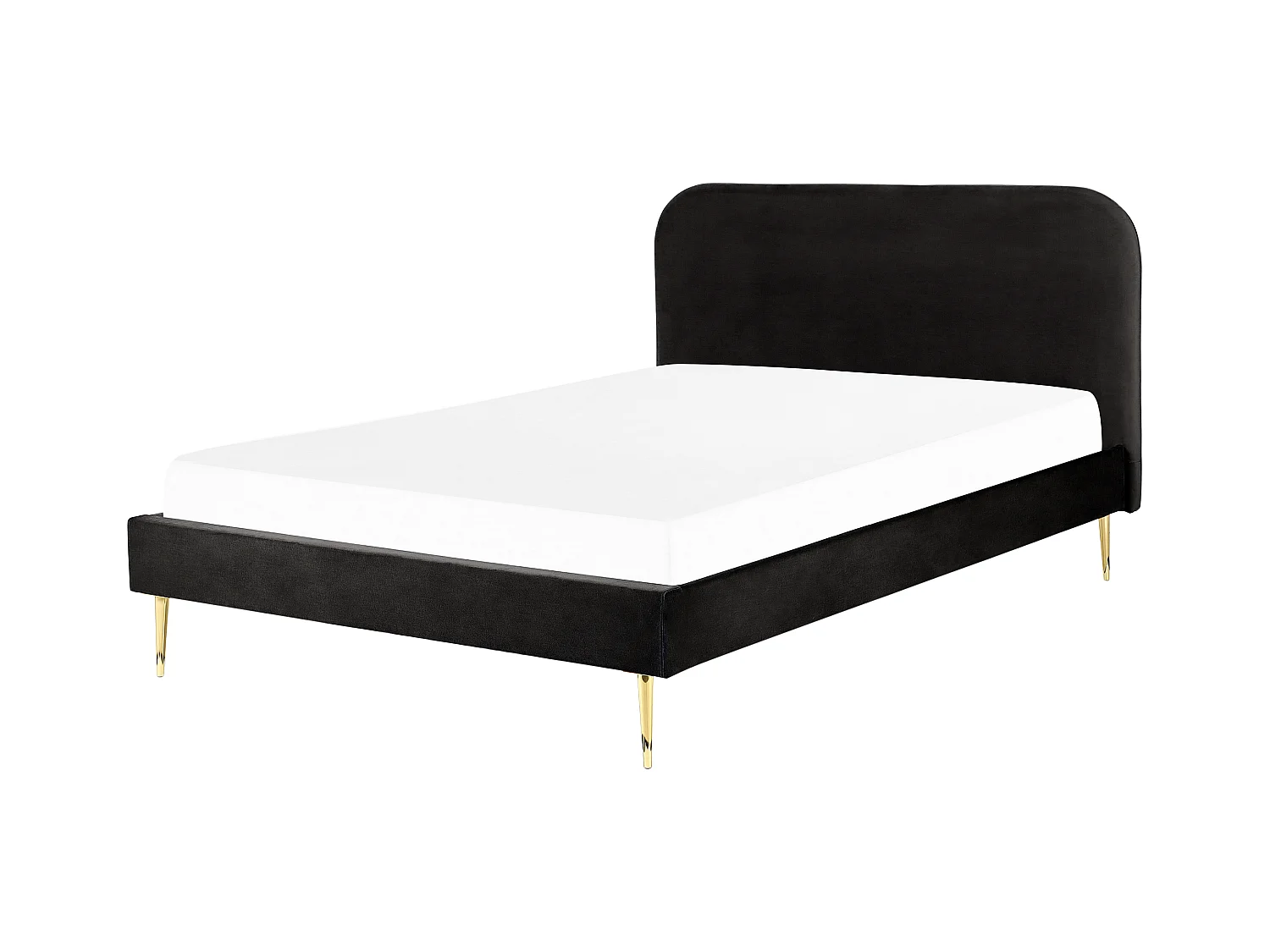 Lit avec sommier Velours FLAYAT 180 x 200 cm Noir