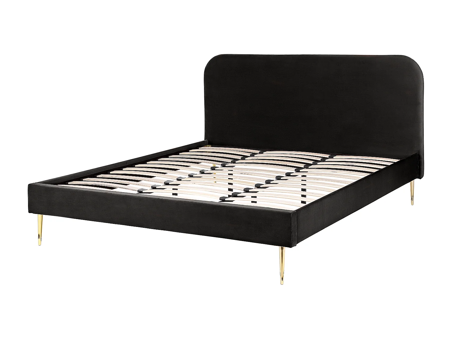 Letto Velluto FLAYAT 180 x 200 cm Nero