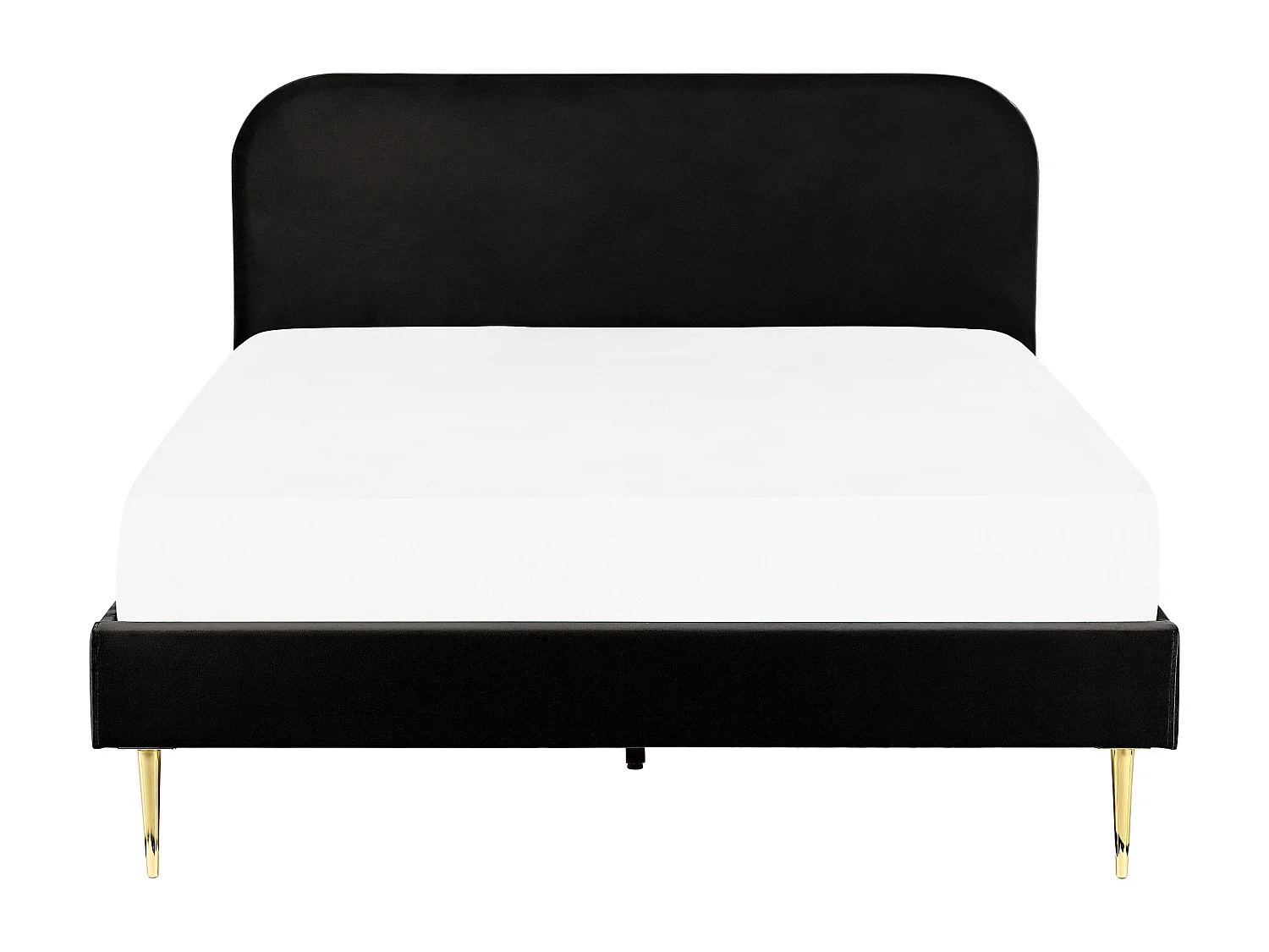 Lit avec sommier Velours FLAYAT 180 x 200 cm Noir