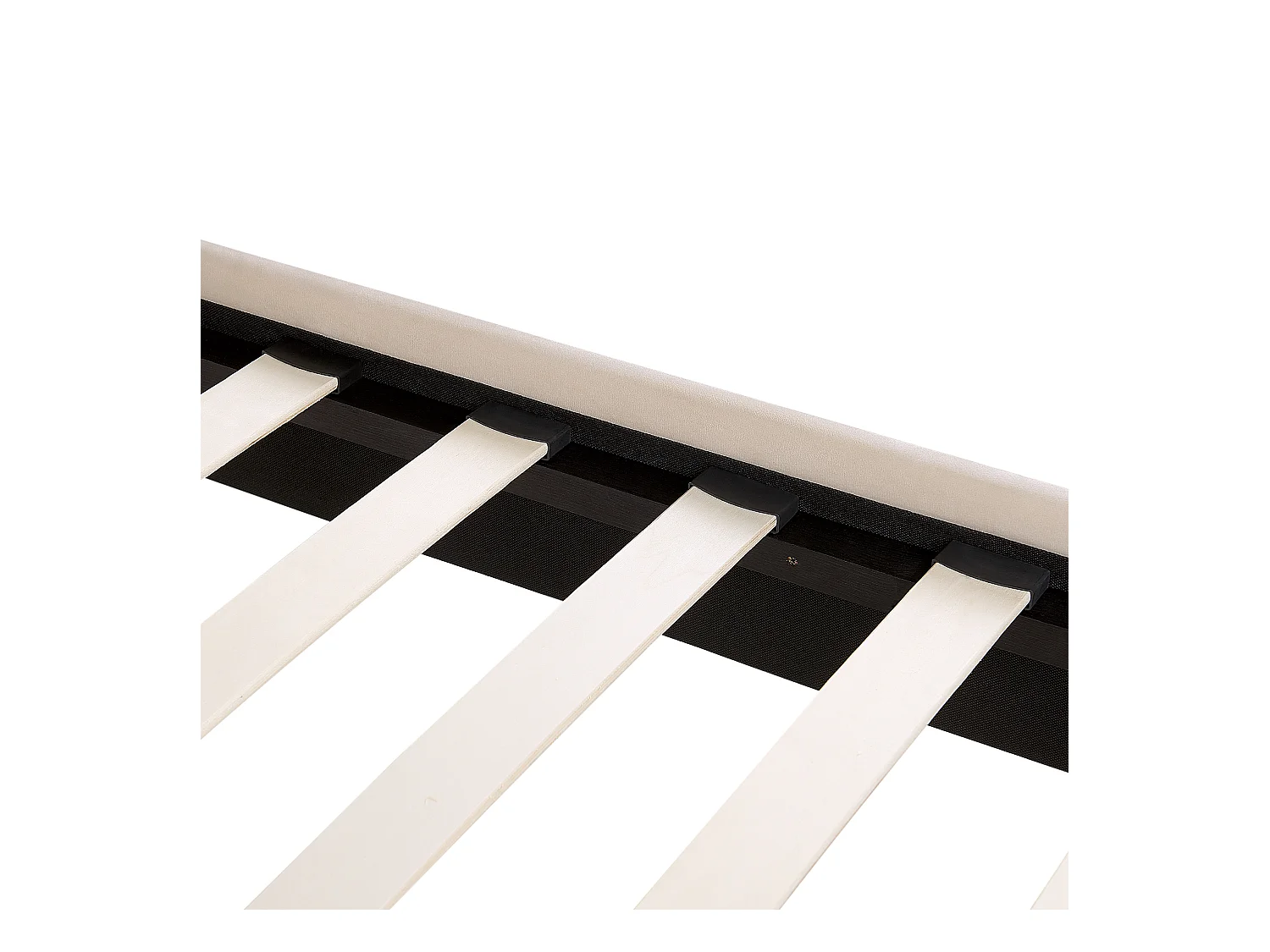 Lit avec sommier Velours FLAYAT 180 x 200 cm Beige clair