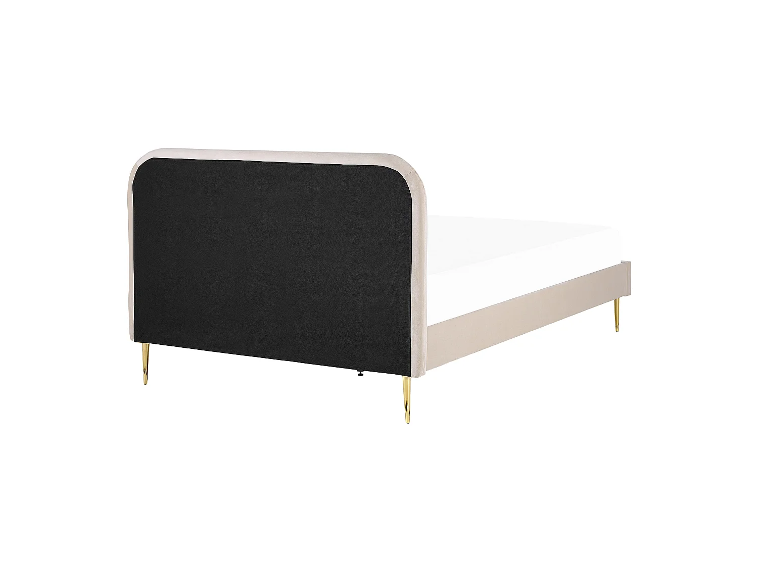 Polsterbett Samtstoff beige mit Lattenrost 180 x 200 cm Metallfüße gold Flayat