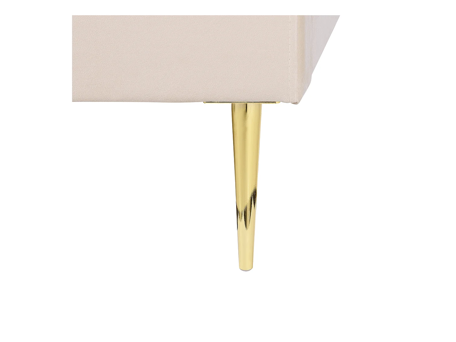 Polsterbett Samtstoff beige mit Lattenrost 180 x 200 cm Metallfüße gold Flayat