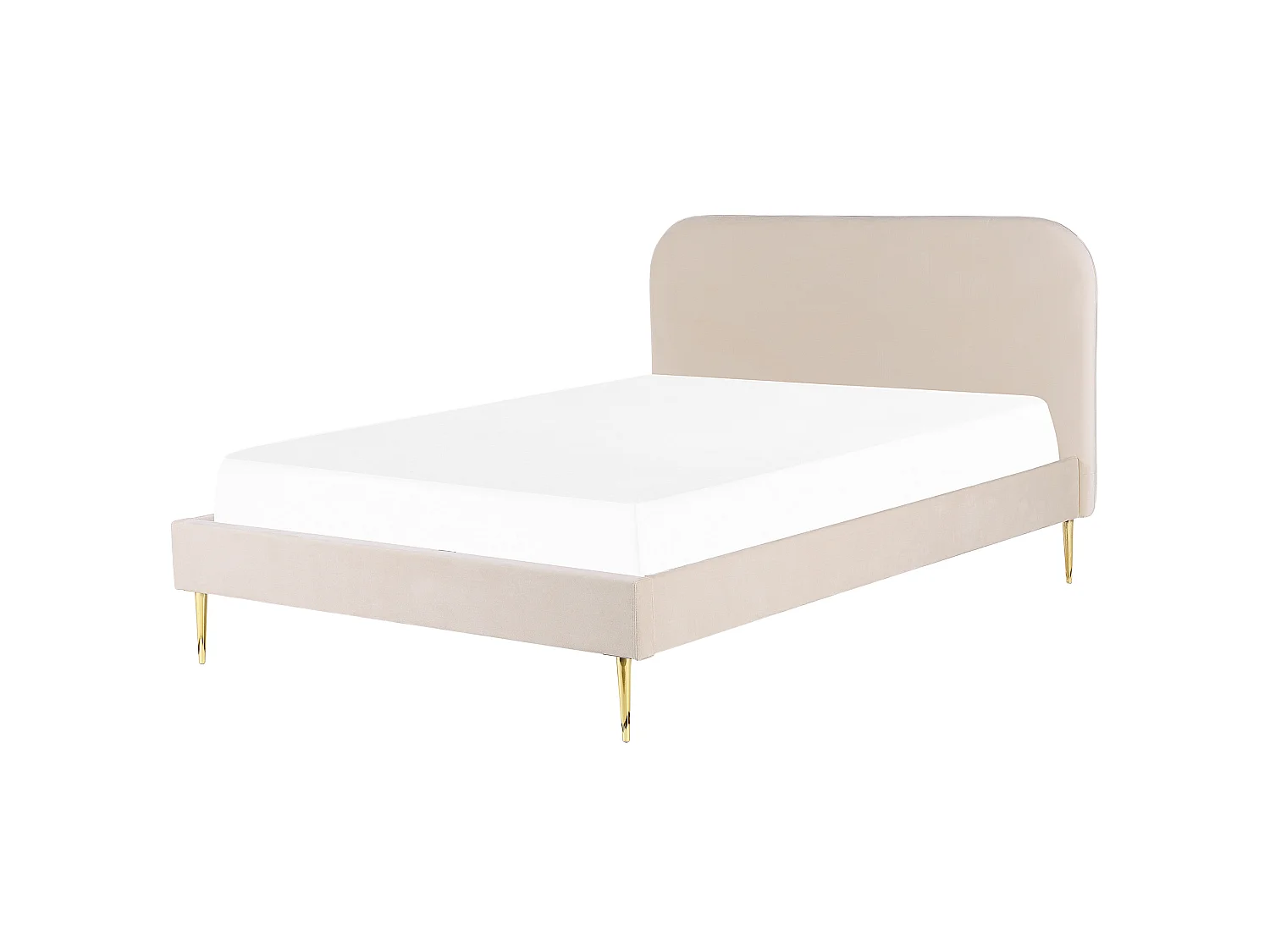 Letto Velluto FLAYAT 180 x 200 cm Beige chiaro