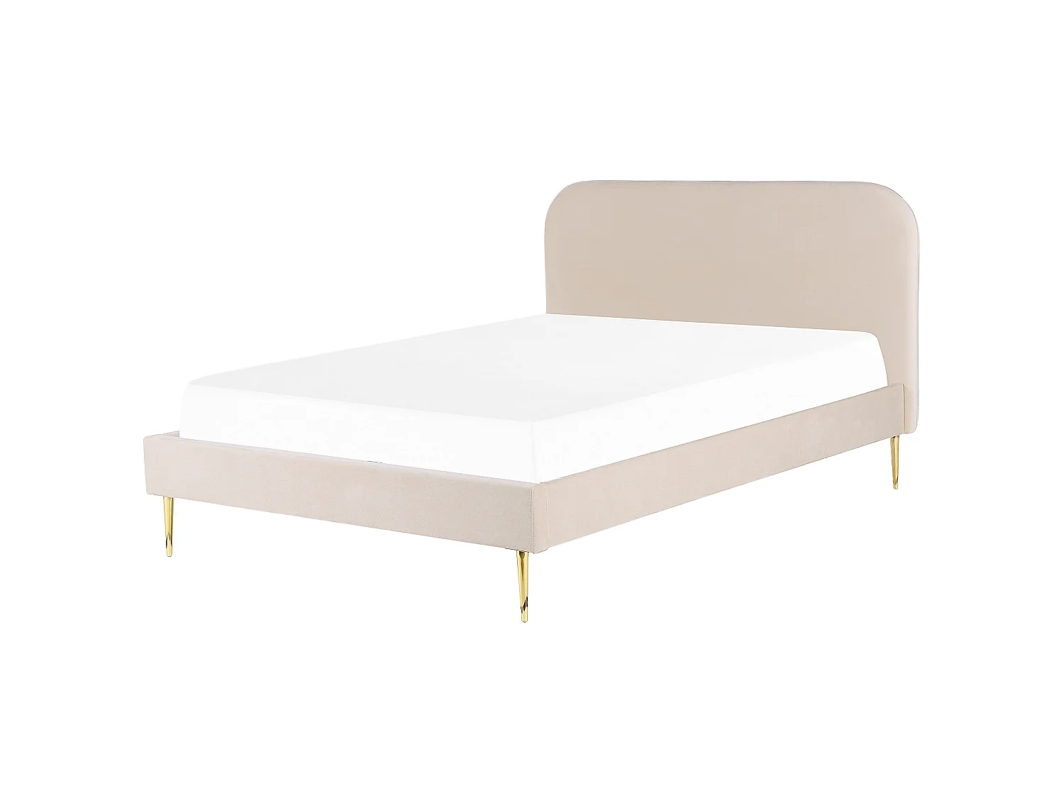 Bed Fluweel FLAYAT 180 x 200 cm Lichtbeige