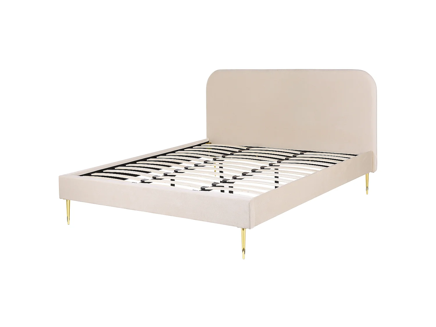 Bed Fluweel FLAYAT 180 x 200 cm Lichtbeige