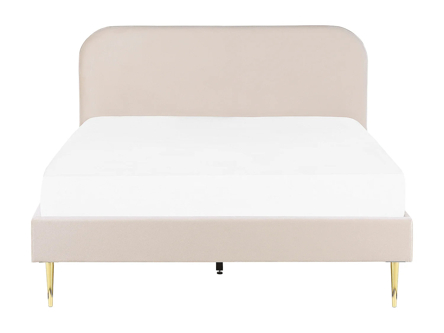 Lit avec sommier Velours FLAYAT 180 x 200 cm Beige clair