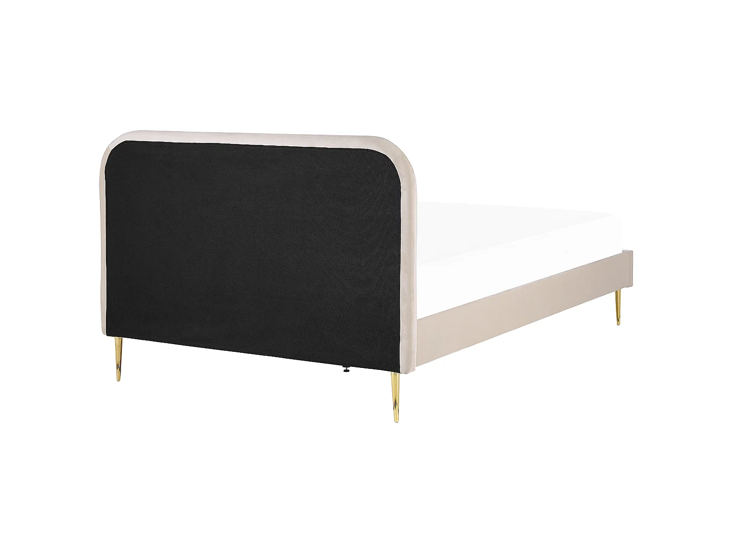 Lit avec sommier Velours FLAYAT 180 x 200 cm Beige clair