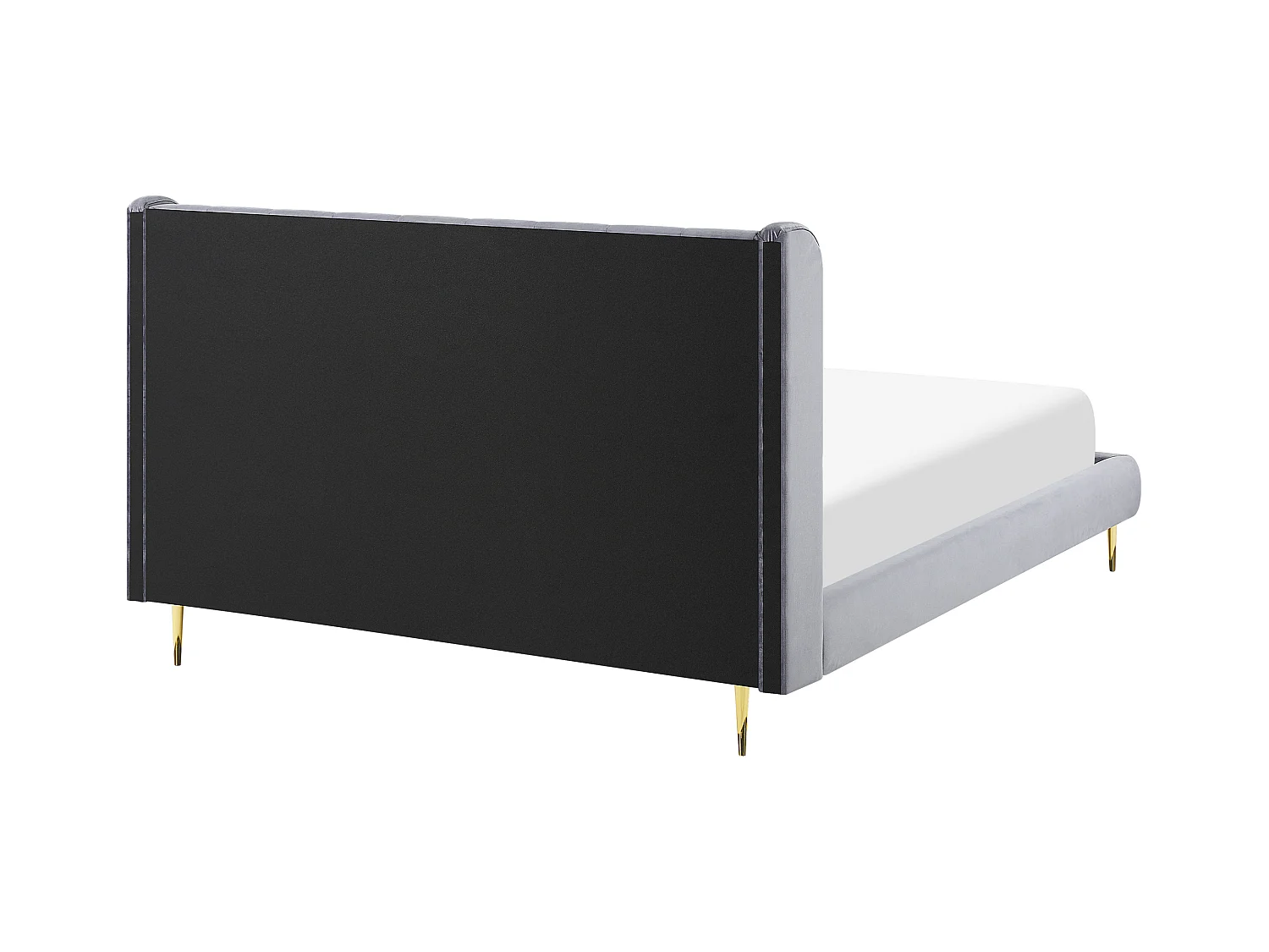 Bed Fluweel FORBACH 160 x 200 cm Grijs