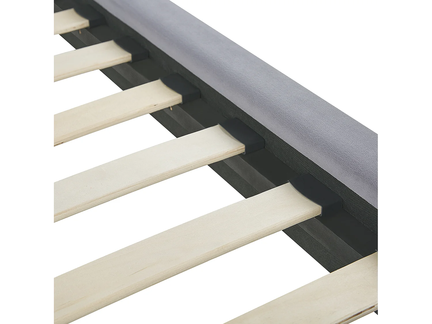 Lit avec sommier Velours FORBACH 160 x 200 cm Gris