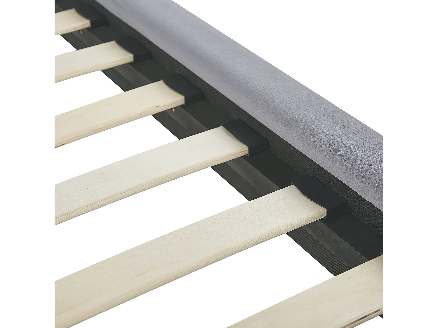 Lit avec sommier Velours FORBACH 160 x 200 cm Gris