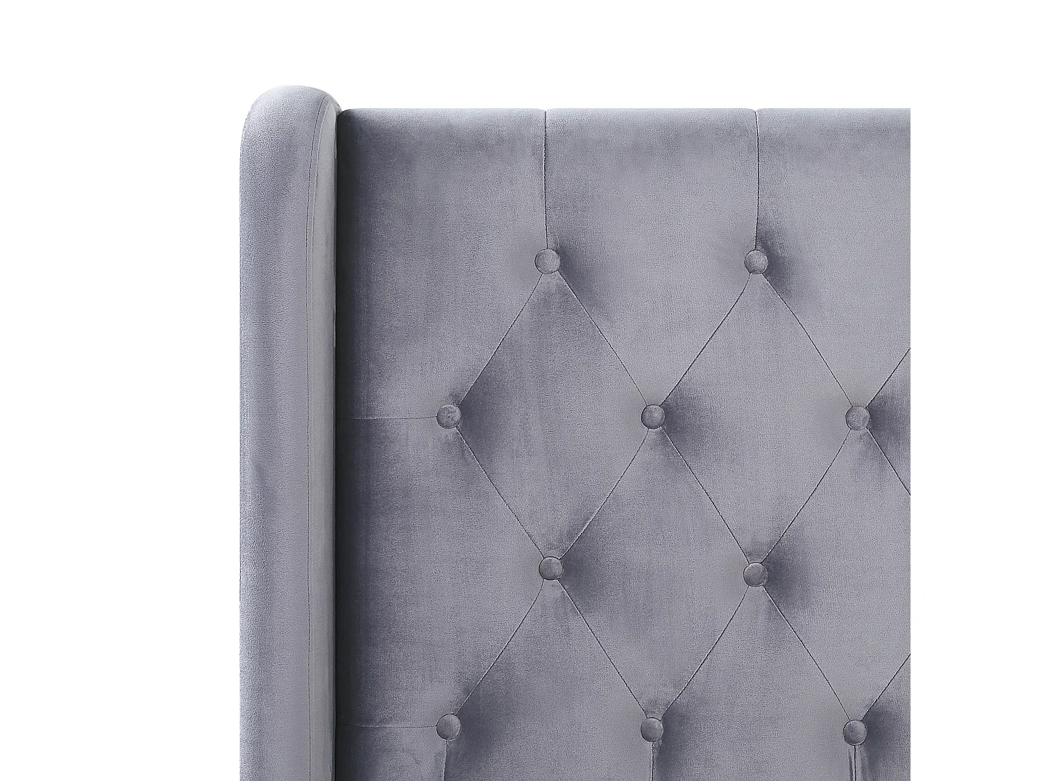 Lit avec sommier Velours FORBACH 160 x 200 cm Gris