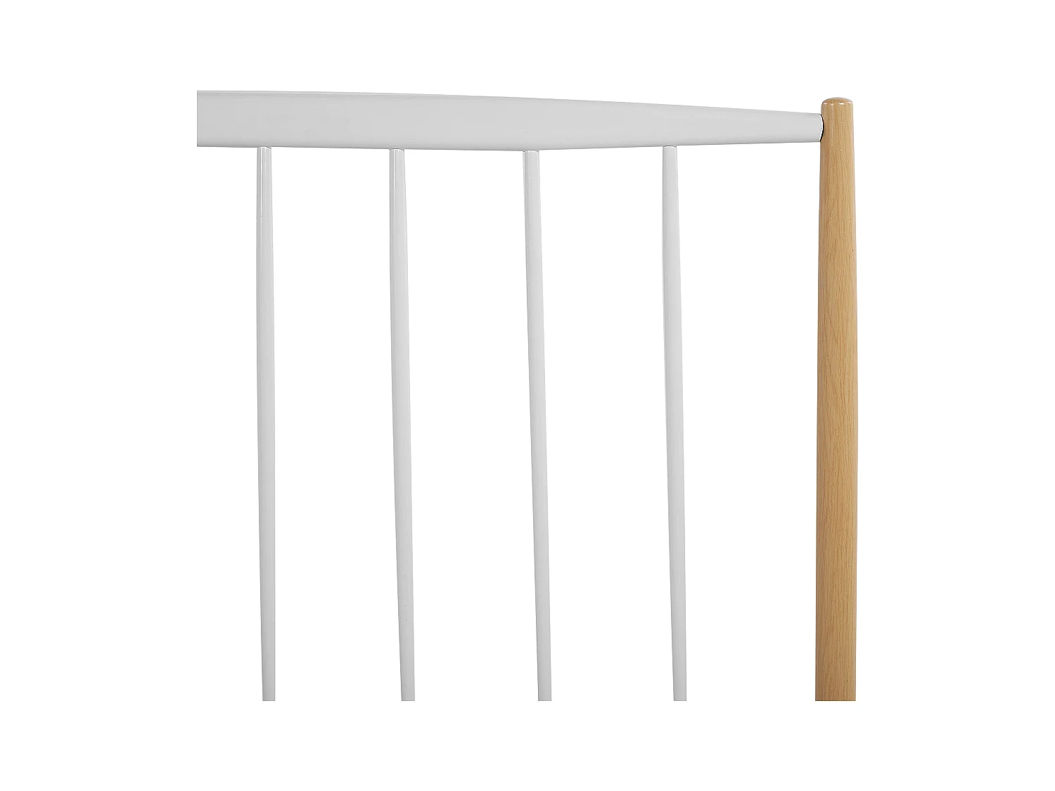 Minimalistisches Metallbett weiß mit hohem Kopfteil Lattenrost 180x200 cm Maurs