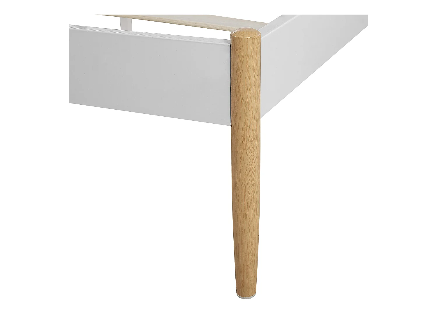 Minimalistisches Metallbett weiß mit hohem Kopfteil Lattenrost 180x200 cm Maurs