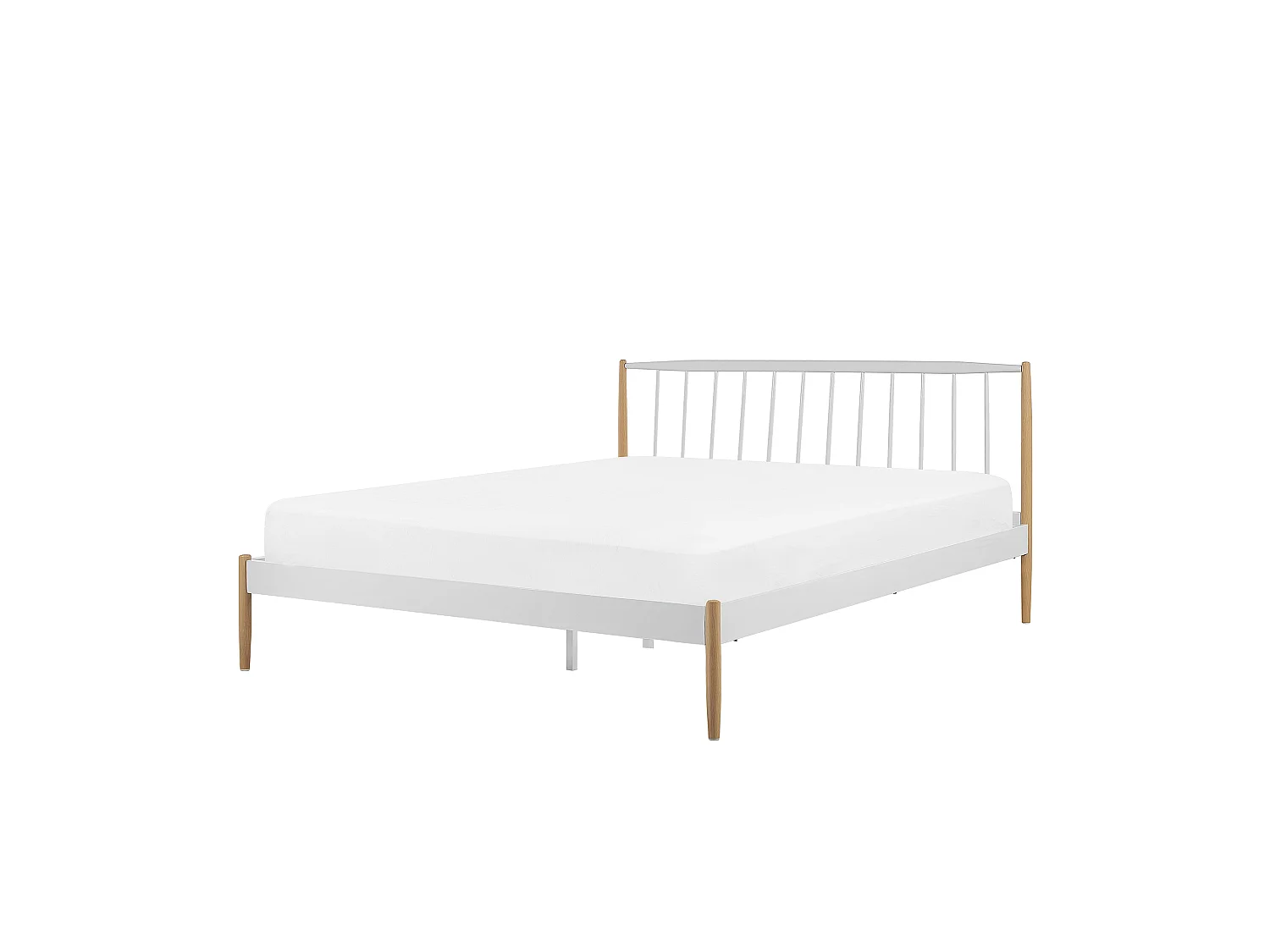 Lit avec sommier Métal MAURS 180 x 200 cm Blanc