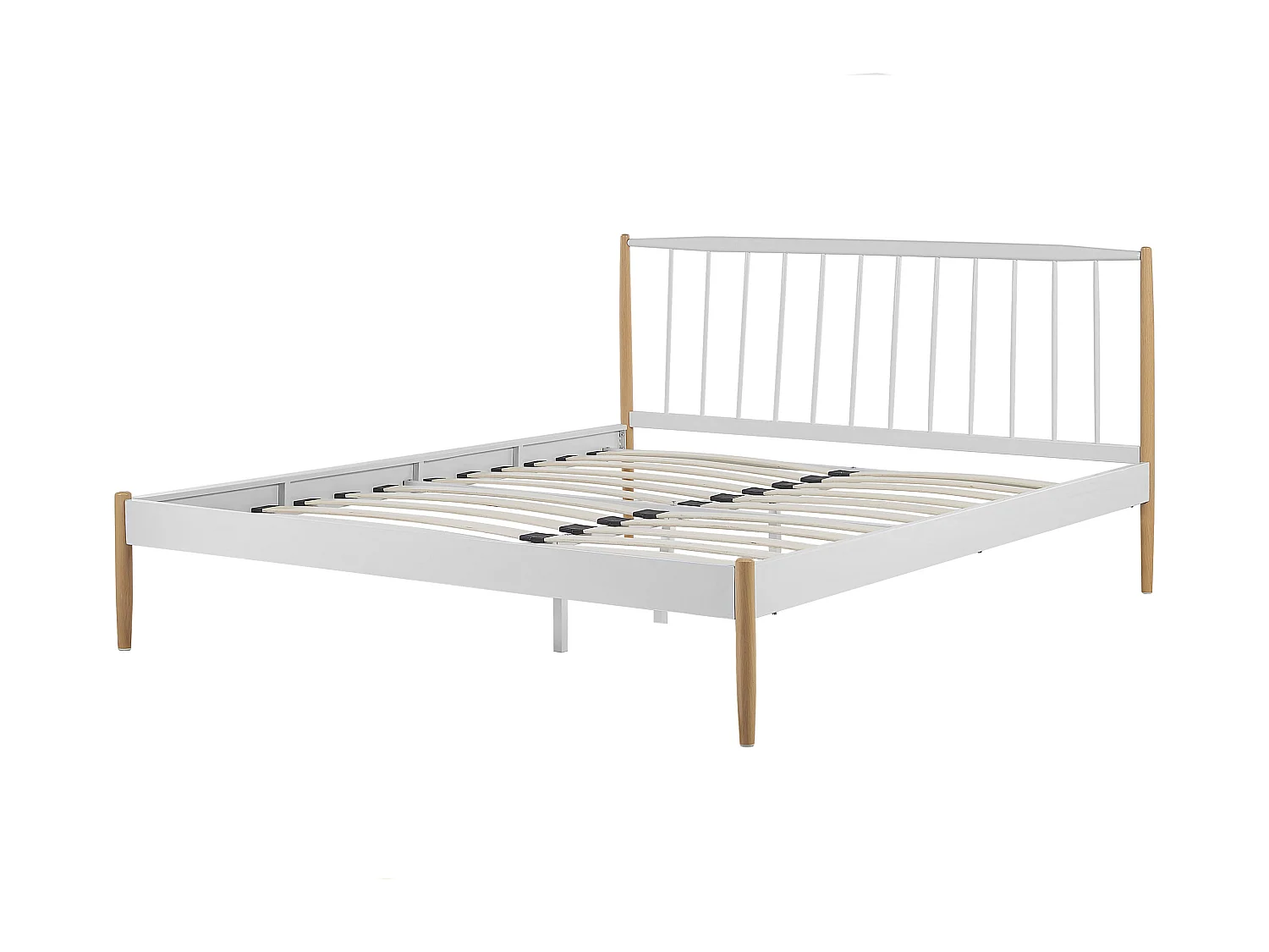 Lit avec sommier Métal MAURS 180 x 200 cm Blanc