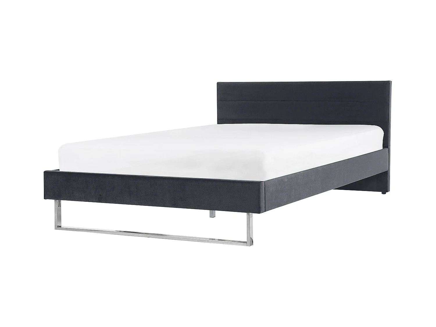Elegantes Doppelbett aus hochwertigem Samtstoff grau 180x200 cm Bellou