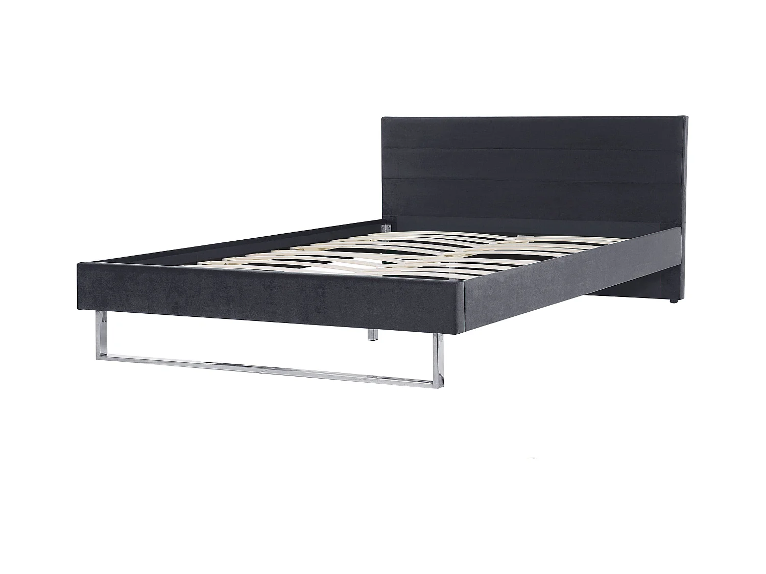 Elegantes Doppelbett aus hochwertigem Samtstoff grau 180x200 cm Bellou