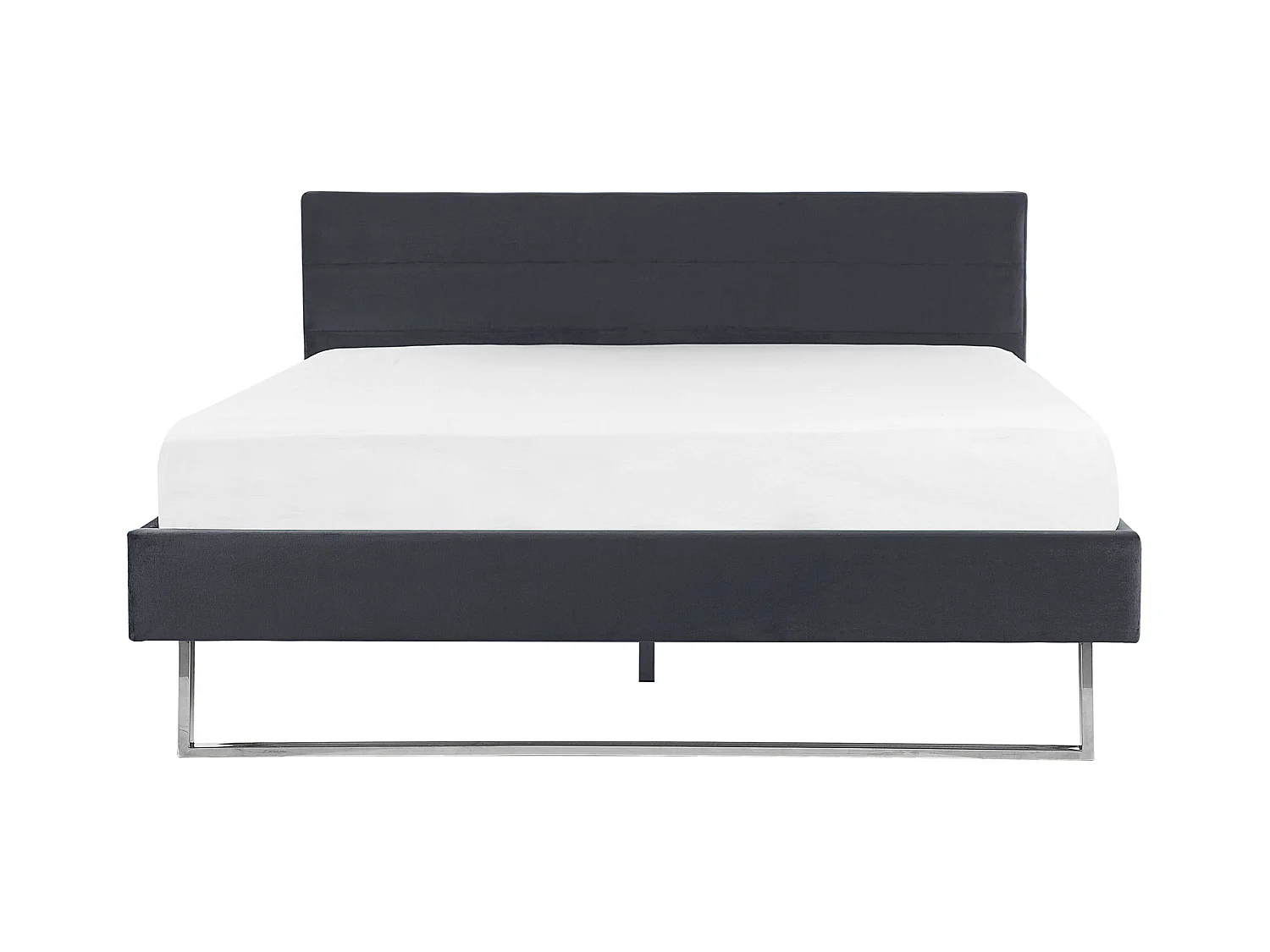 Elegantes Doppelbett aus hochwertigem Samtstoff grau 180x200 cm Bellou