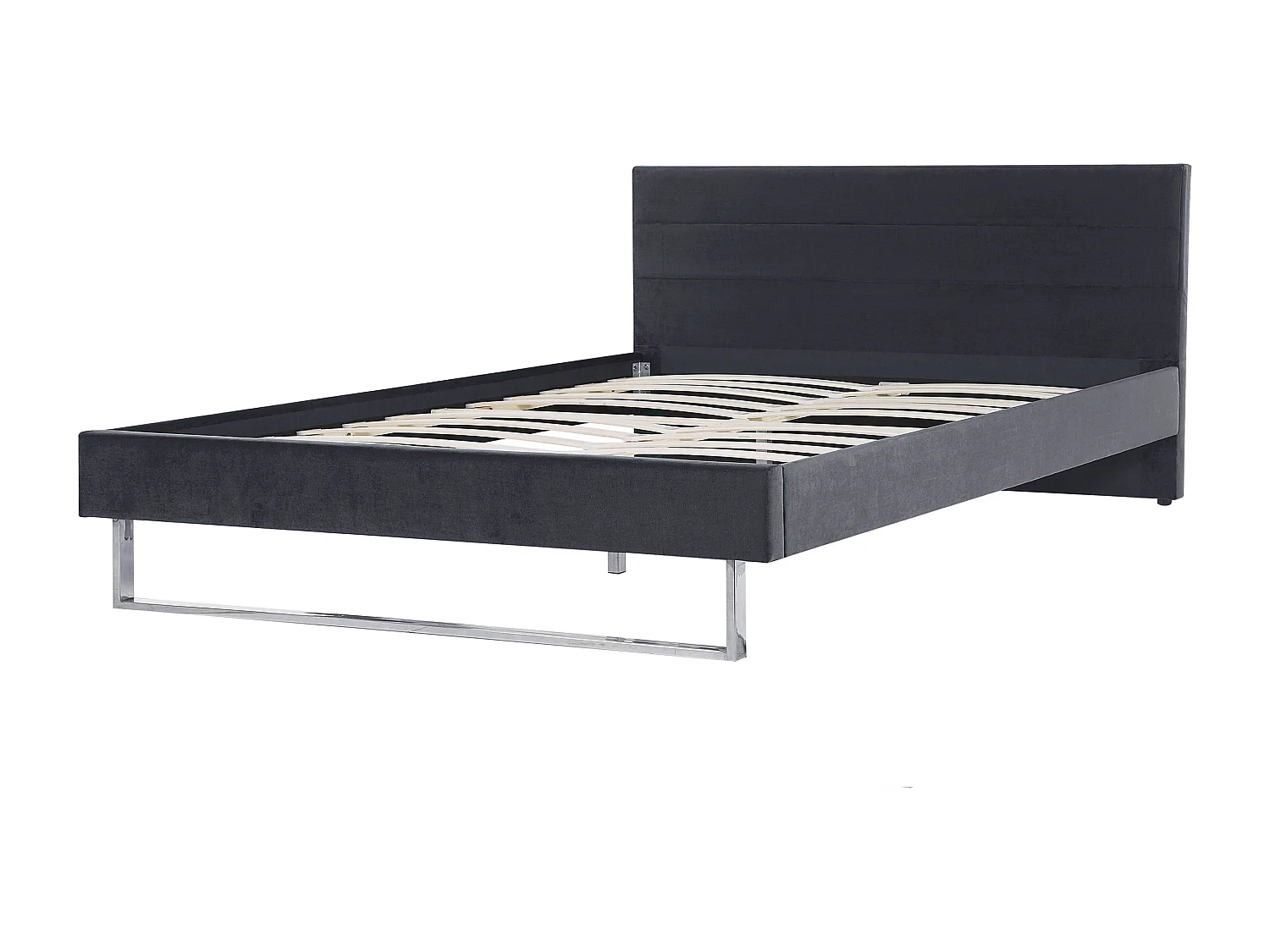 Lit avec sommier Velours BELLOU 180 x 200 cm Gris foncé