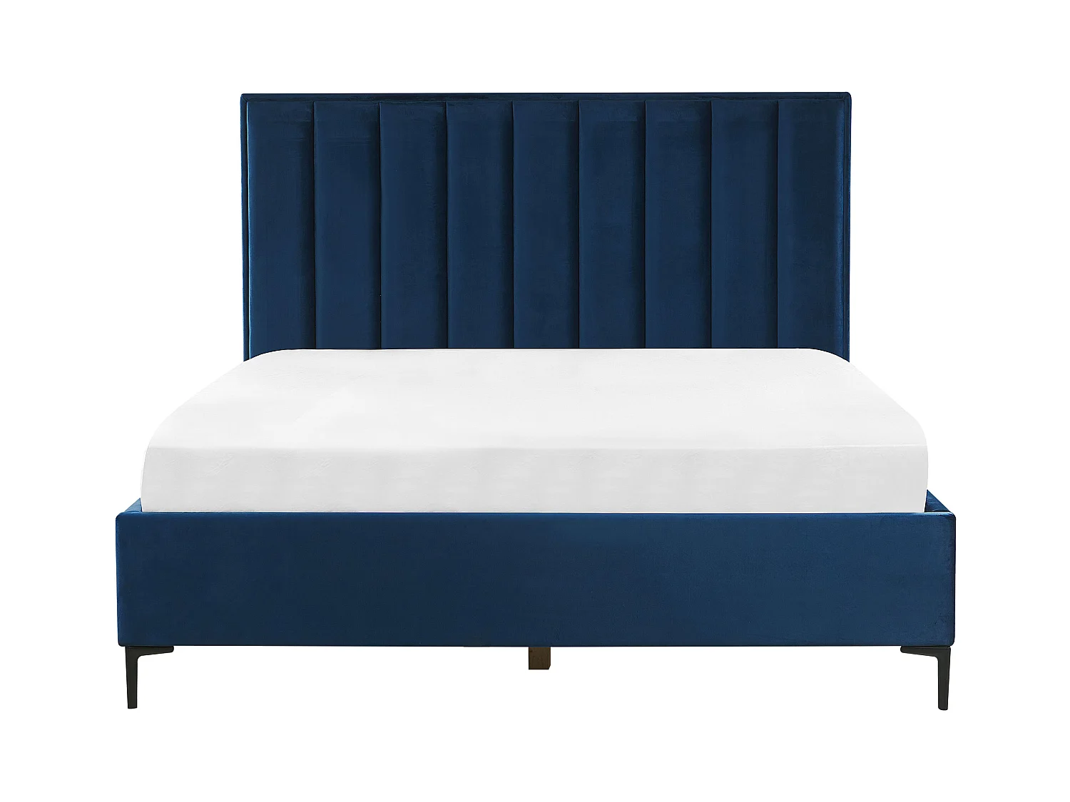 Letto con ottomano Velluto SEZANNE 180 x 200 cm Blu marino