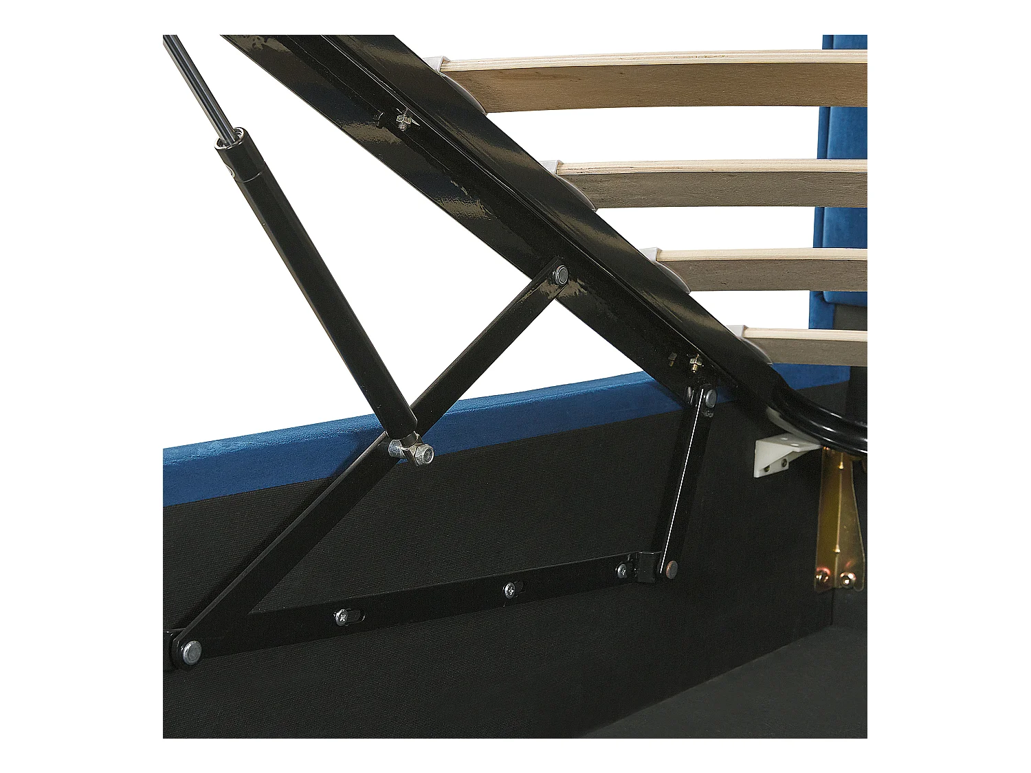 Letto con ottomano Velluto SEZANNE 180 x 200 cm Blu marino