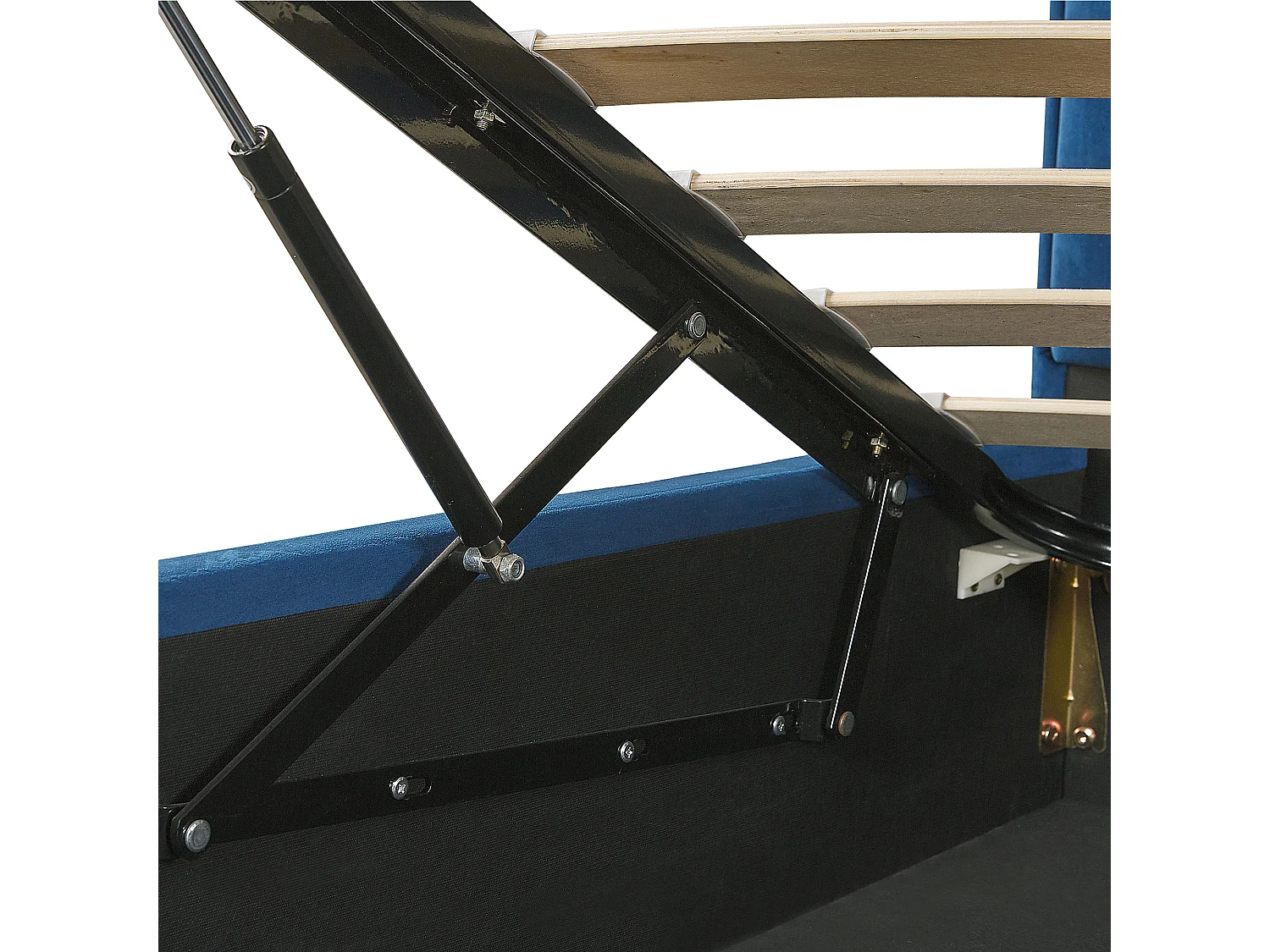 Lit ottoman Velours SEZANNE 180 x 200 cm Bleu marine