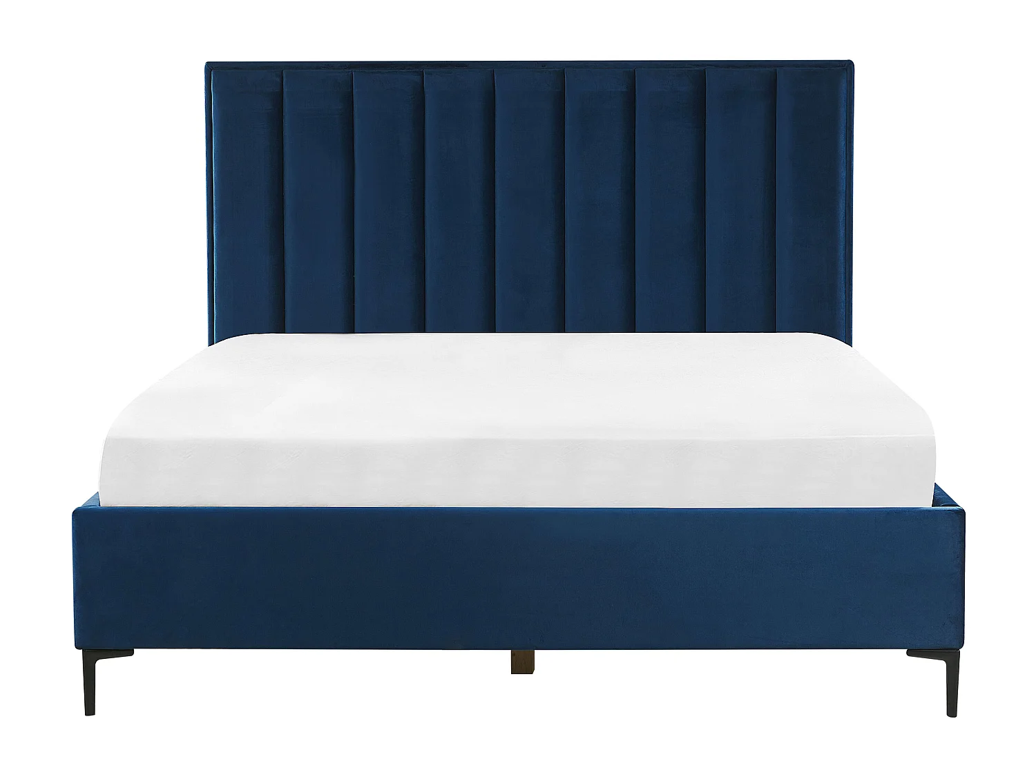 Bed met opbergruimte Fluweel SEZANNE 180 x 200 cm Marineblauw