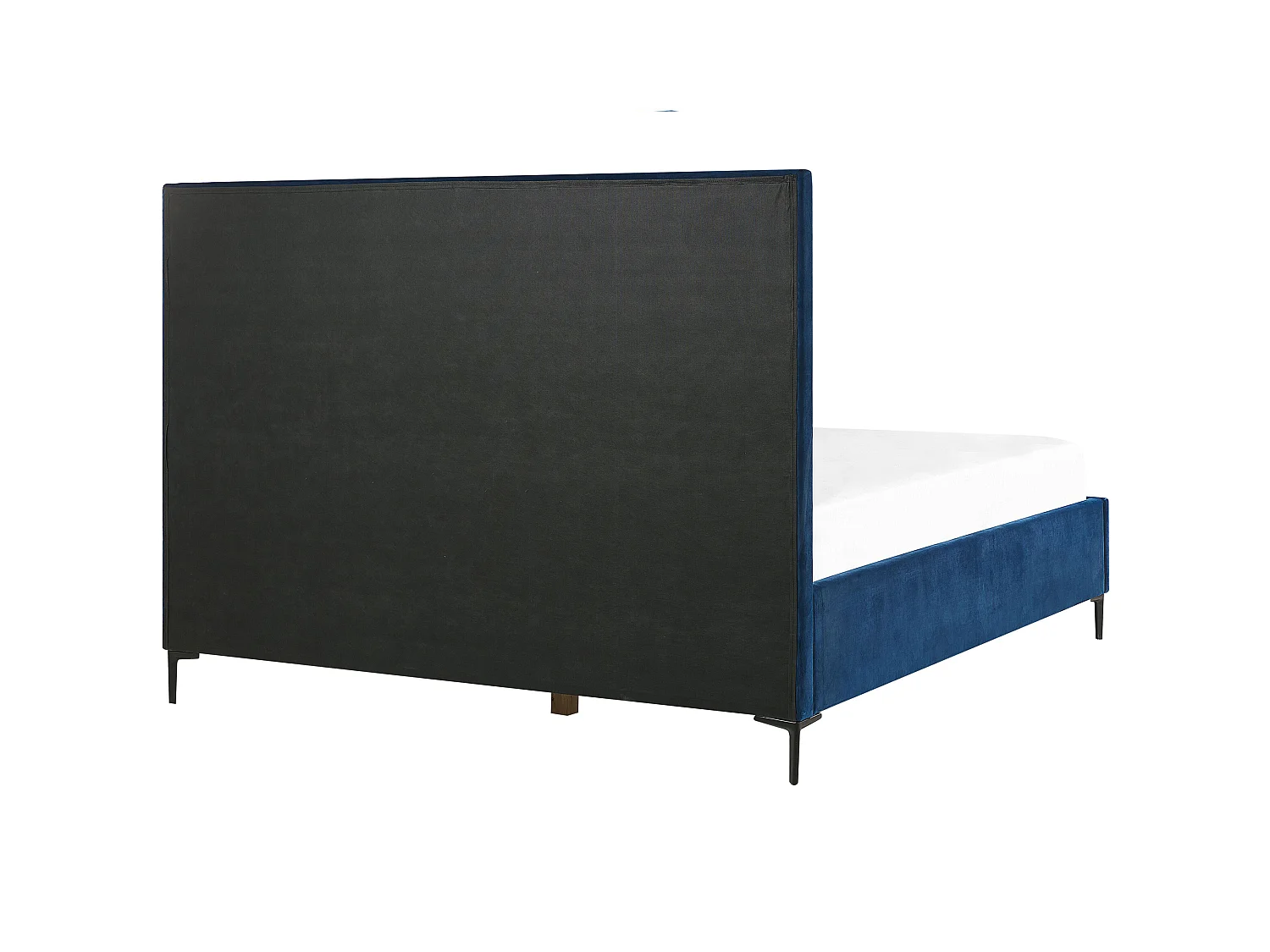 Polsterbett Samtstoff Blau 140x200 cm mit Bettkasten hochklappbar Sezanne