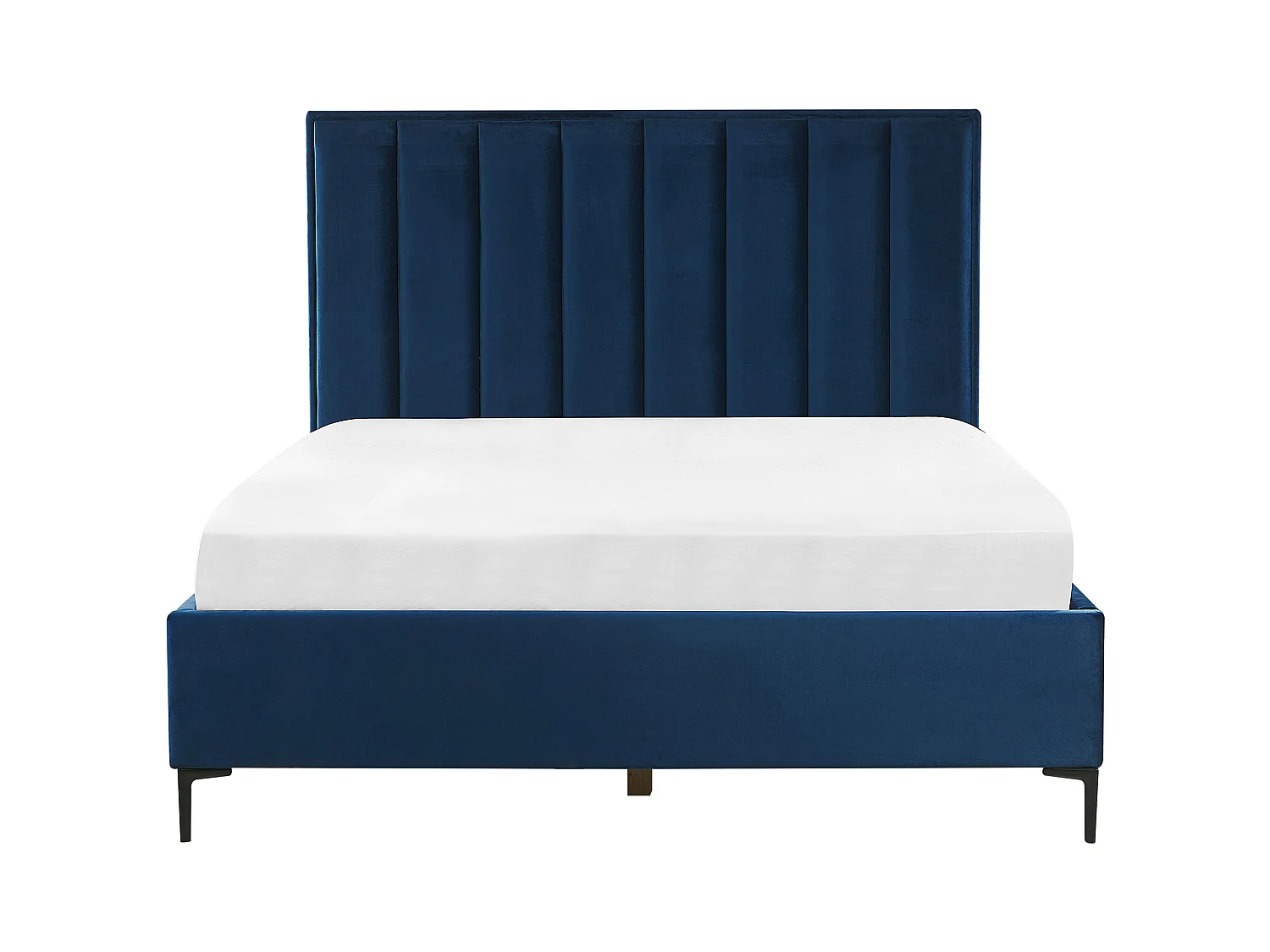 Polsterbett Samtstoff Blau 140x200 cm mit Bettkasten hochklappbar Sezanne