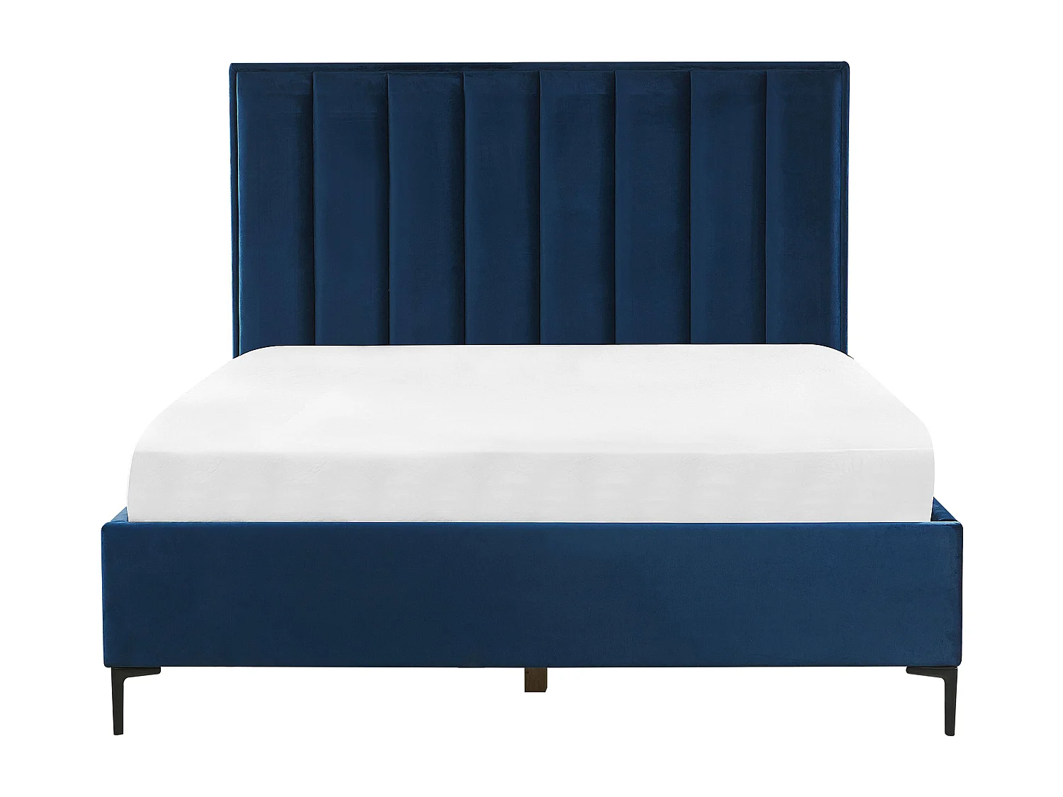 Letto con ottomano Velluto SEZANNE 140 x 200 cm Blu marino