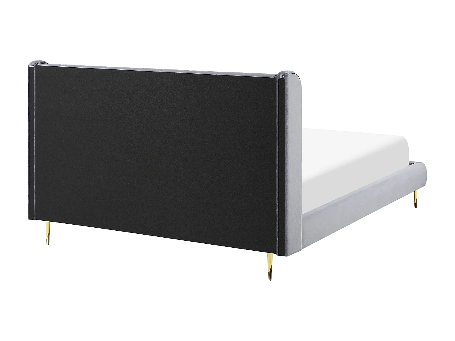 Doppelbett Samtstoff hohes Kopfteil in Grau Lattenrost 180 x 200 cm Forbach