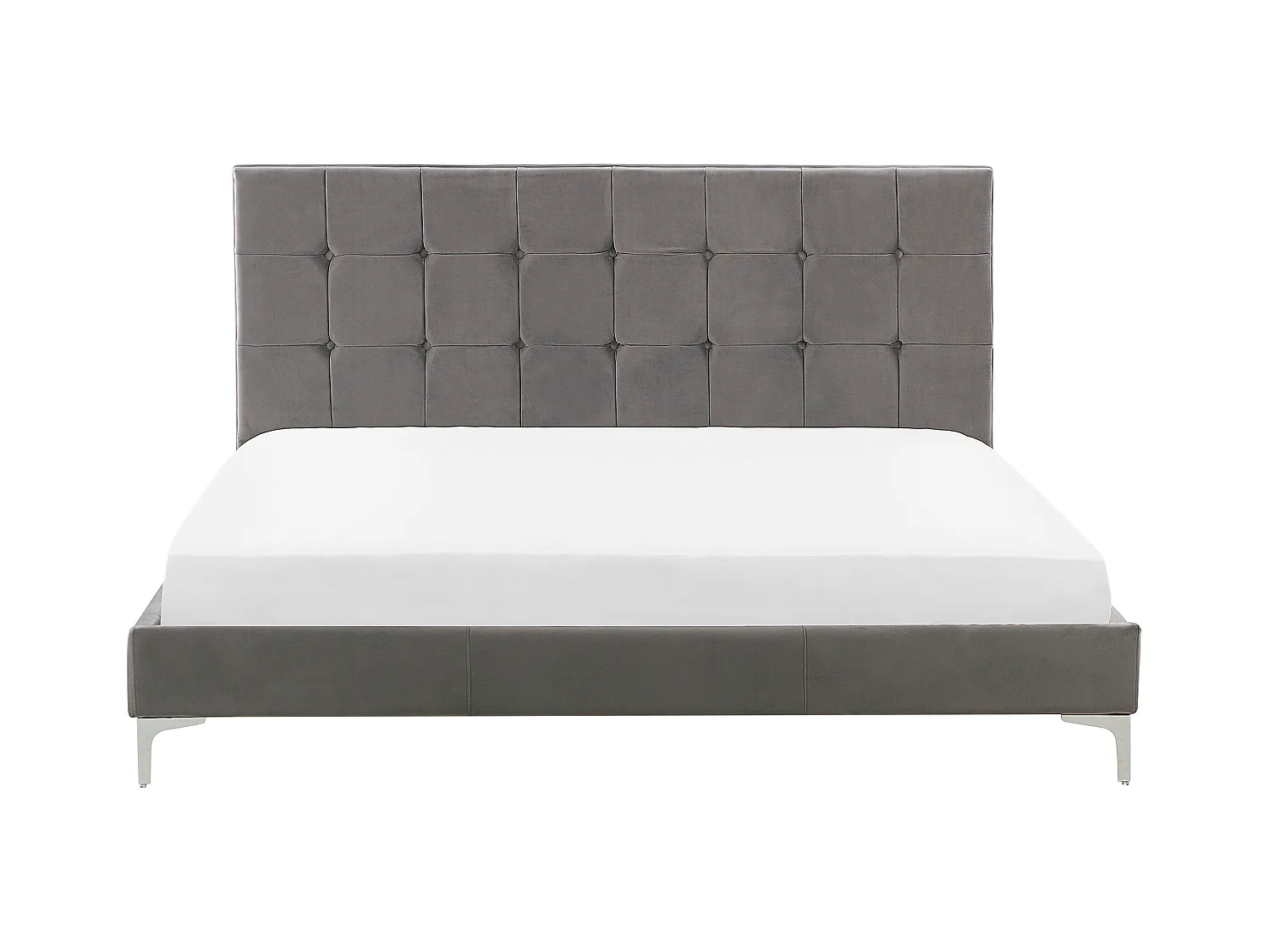 Letto Velluto AMBERT 160 x 200 cm Grigio