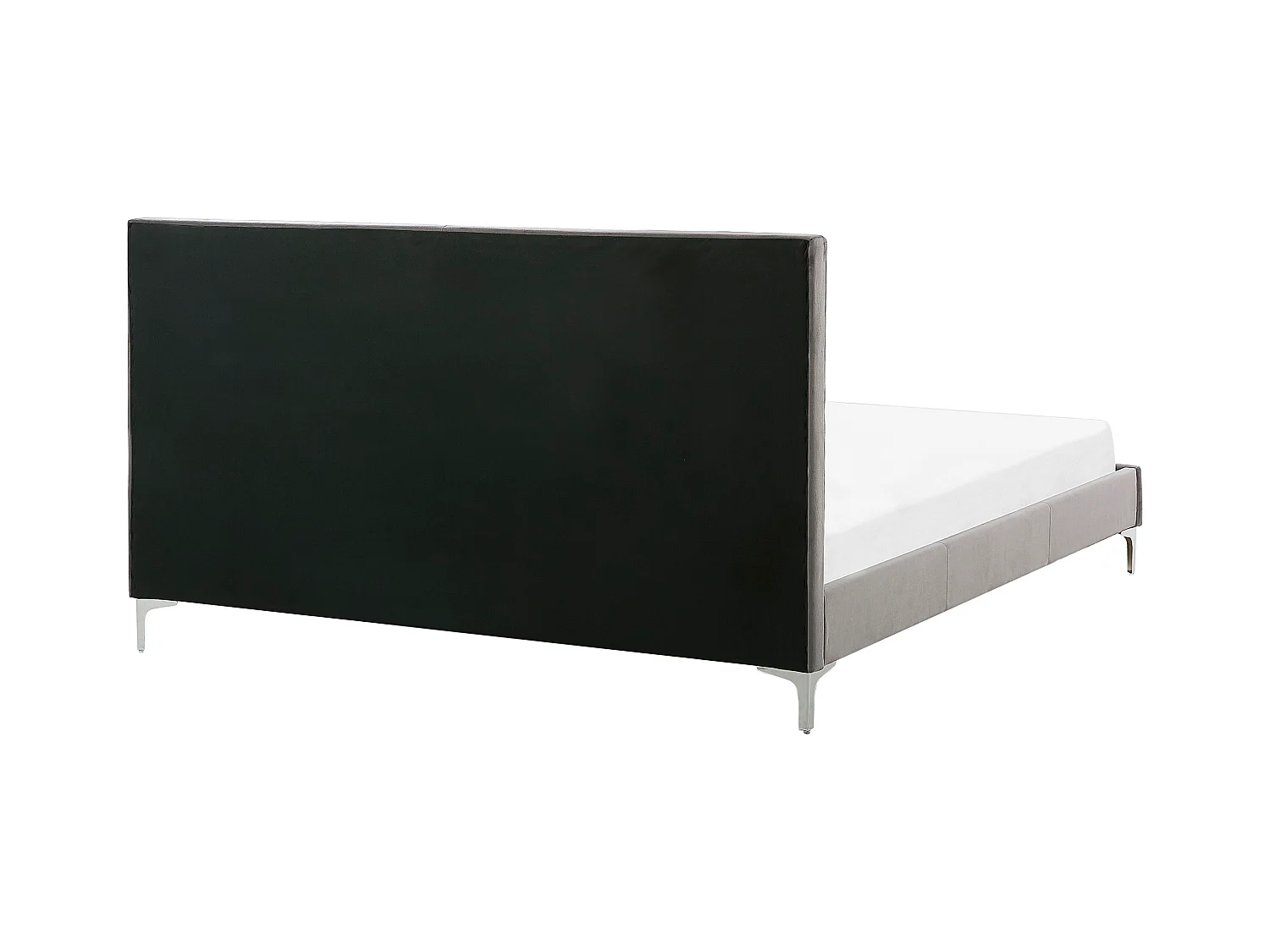 Lit avec sommier Velours AMBERT 160 x 200 cm Gris