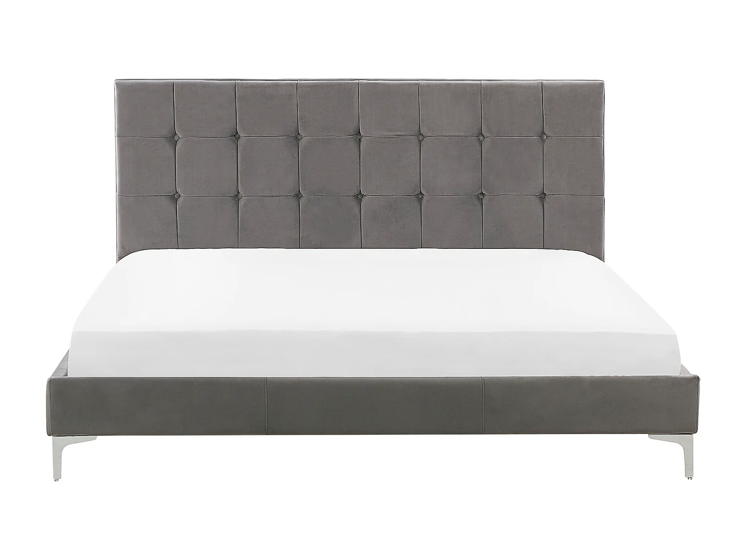 Lit avec sommier Velours AMBERT 160 x 200 cm Gris