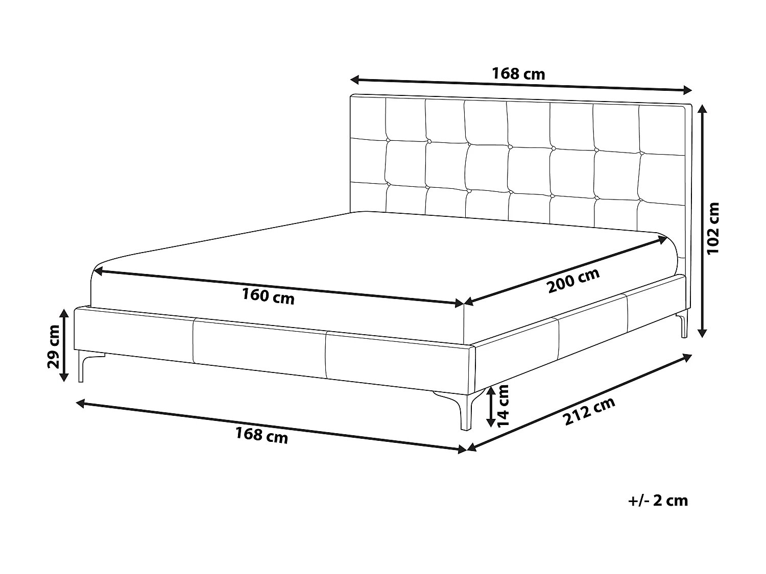 Letto Velluto AMBERT 160 x 200 cm Grigio