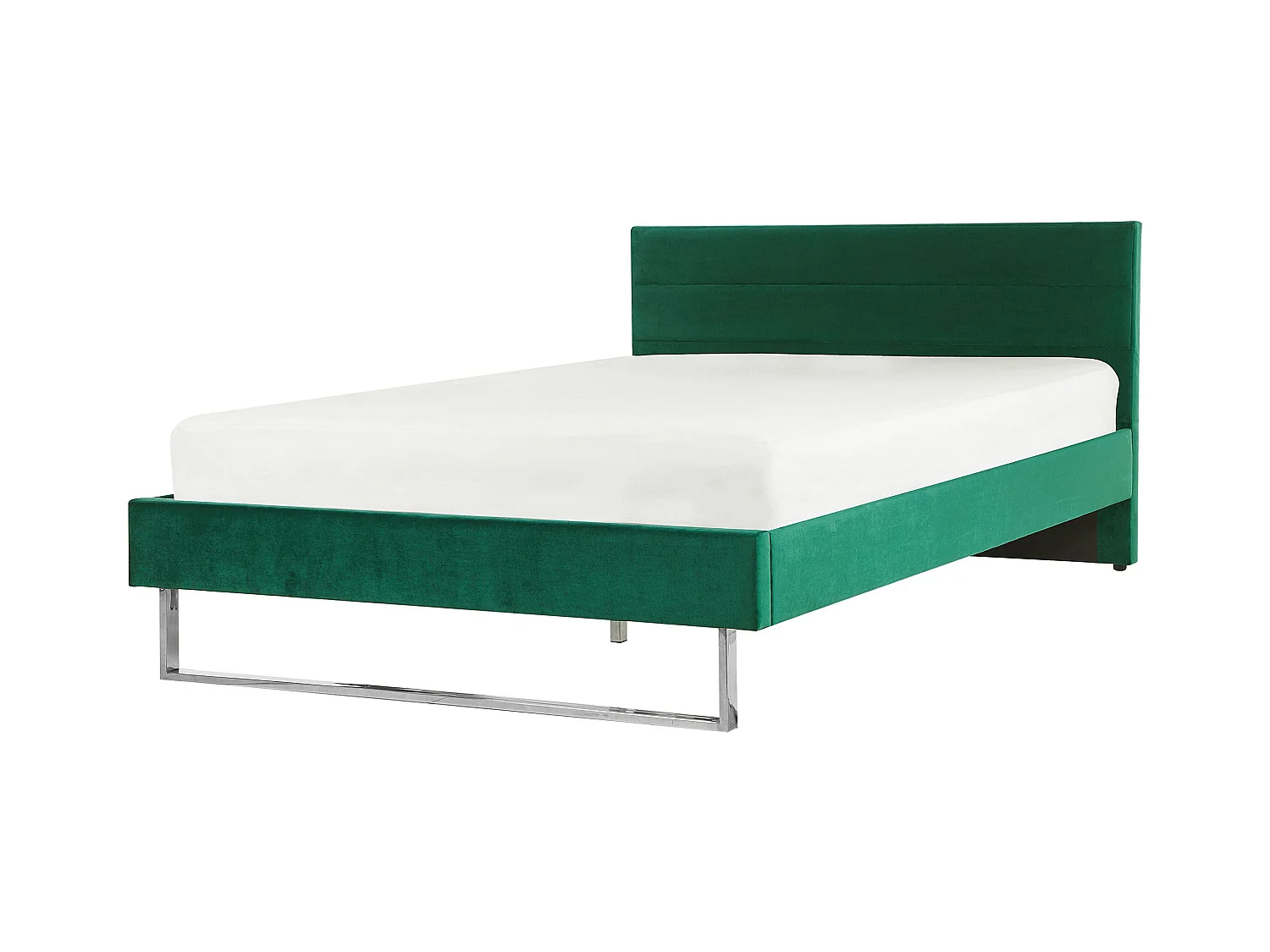 Elegantes Doppelbett aus hochwertigem Samtstoff grün 140x200 cm Bellou