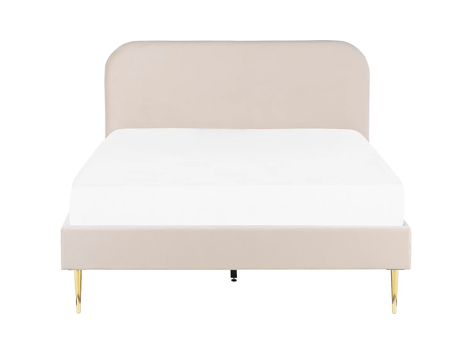Lit avec sommier Velours FLAYAT 140 x 200 cm Beige clair