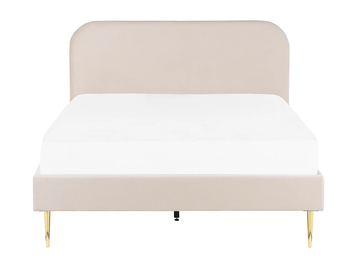 Lit avec sommier Velours FLAYAT 140 x 200 cm Beige clair