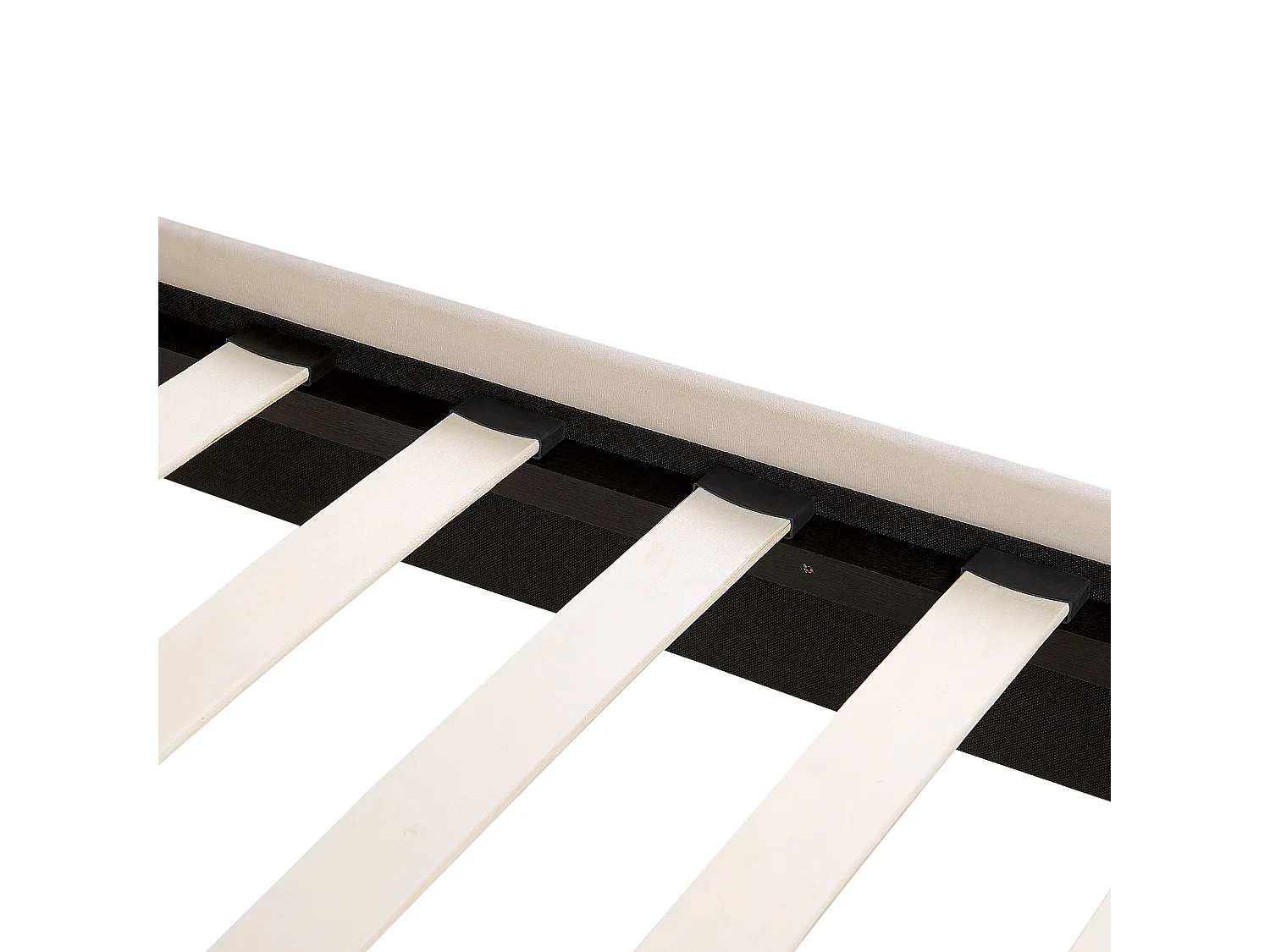 Lit avec sommier Velours FLAYAT 140 x 200 cm Beige clair