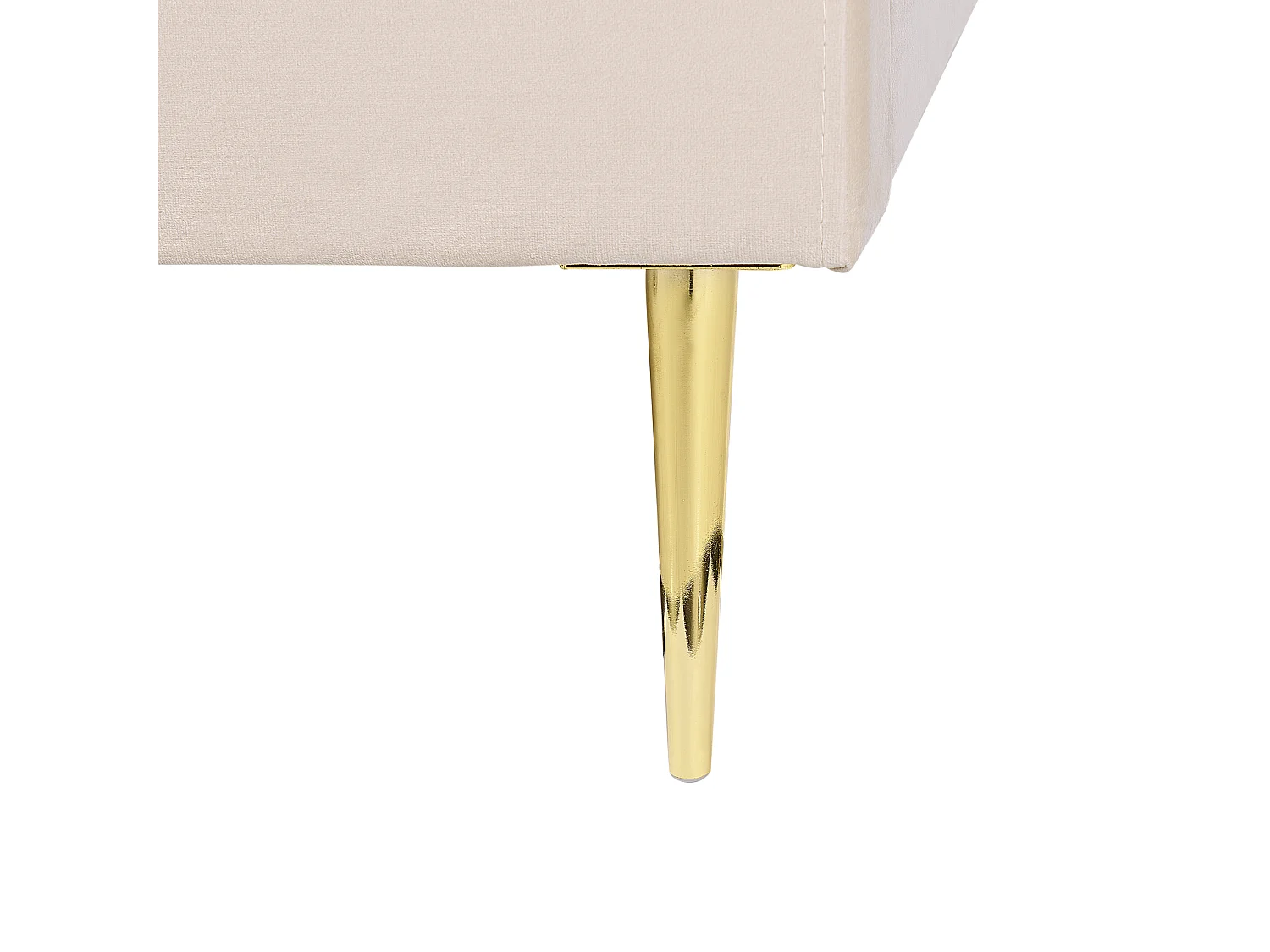 Lit avec sommier Velours FLAYAT 140 x 200 cm Beige clair